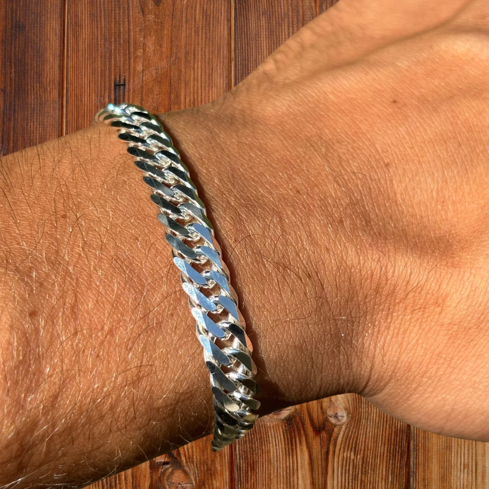 925 Sterling Silver 8mm Double Curb Bracelet - Image 5
