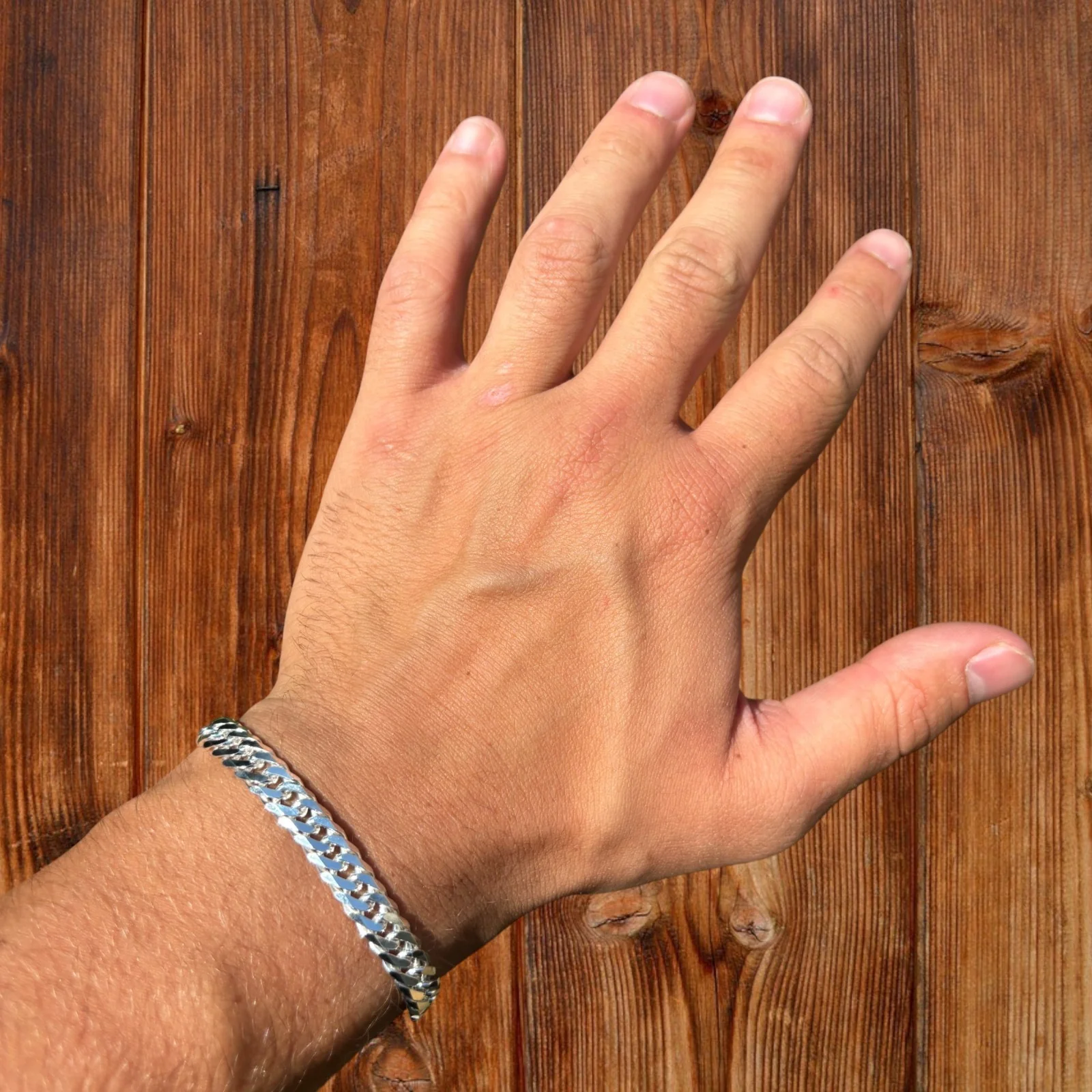 925 Sterling Silver 8mm Double Curb Bracelet - Image 6