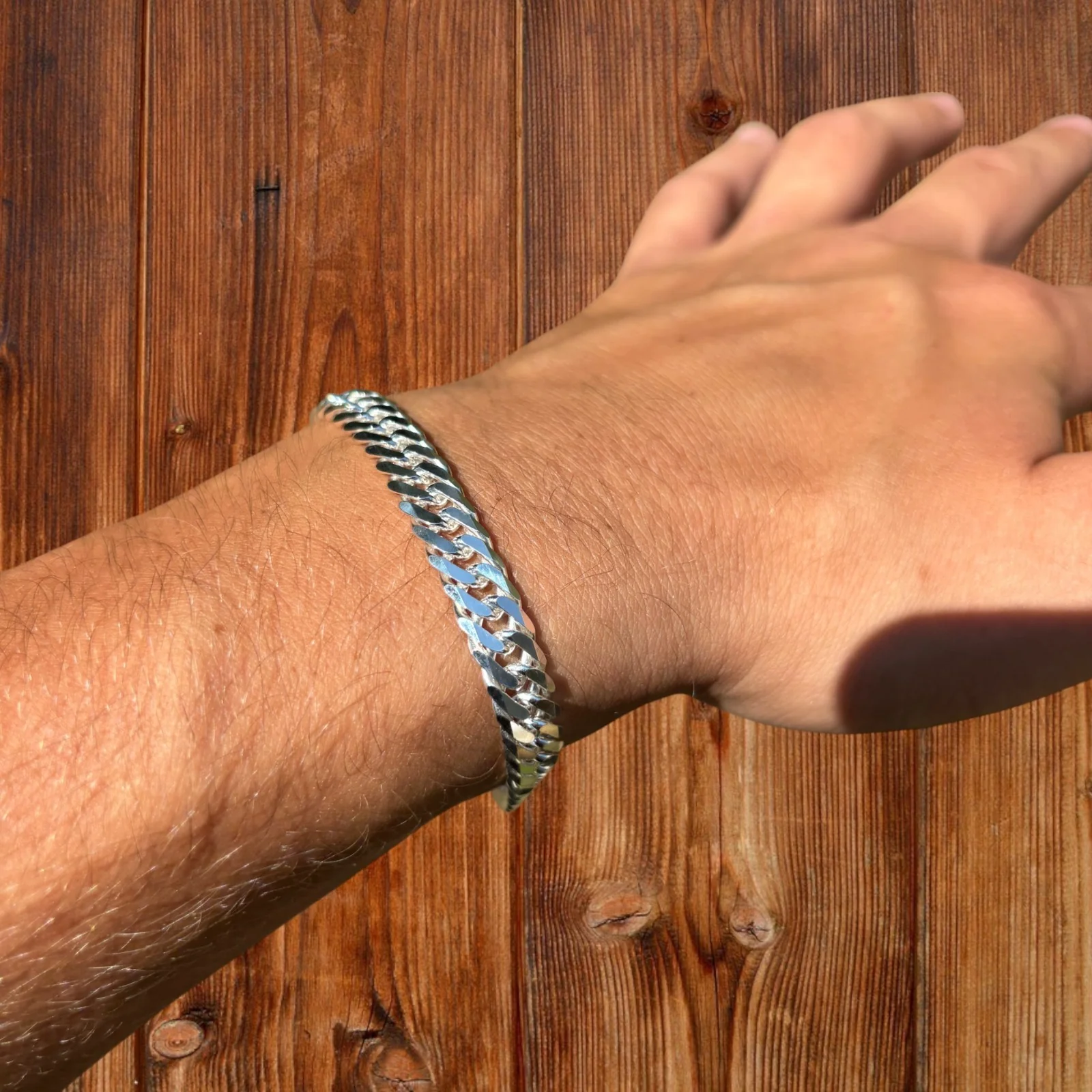 925 Sterling Silver 8mm Double Curb Bracelet - Image 8