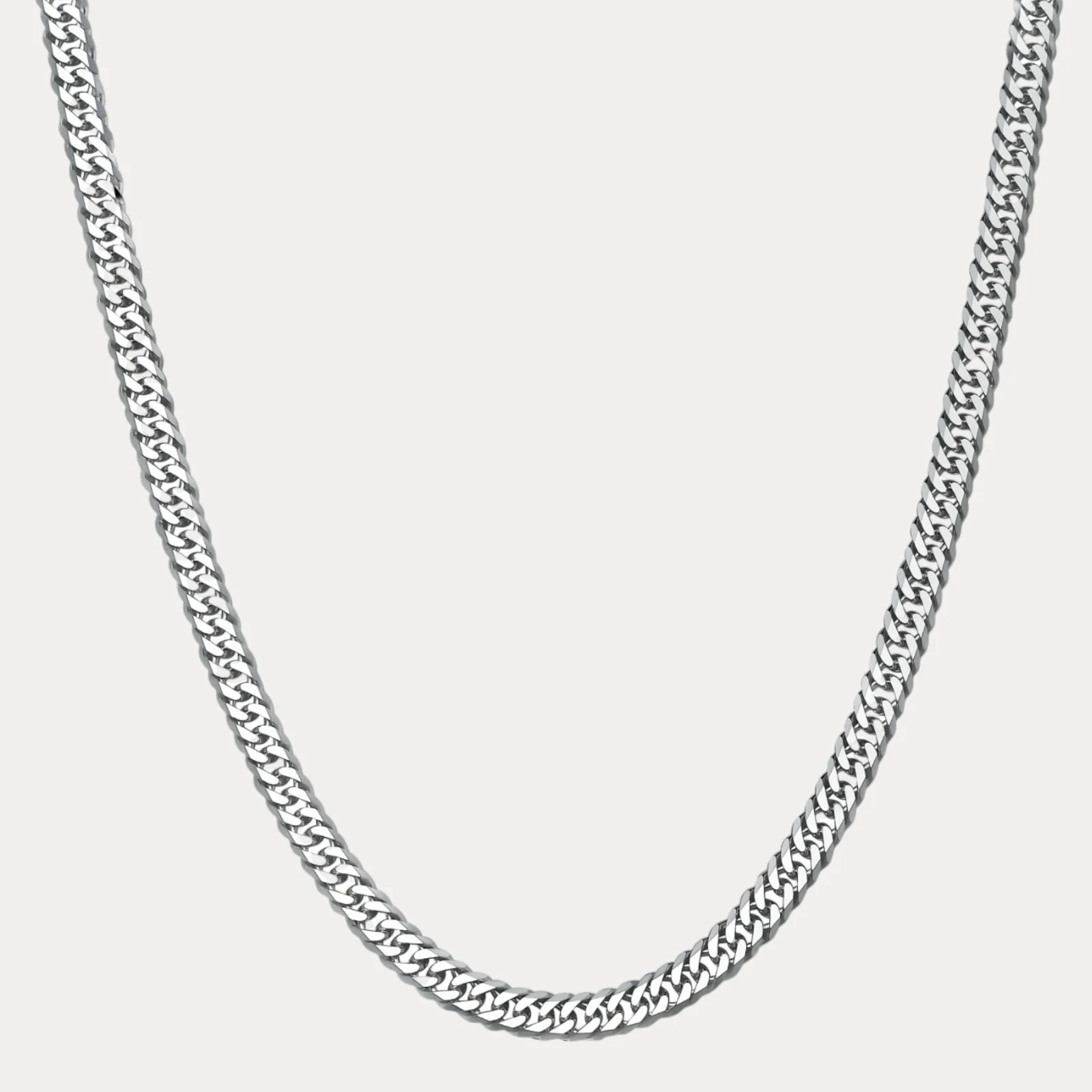 925 Sterling Silver 8mm Double Curb Chain Necklace