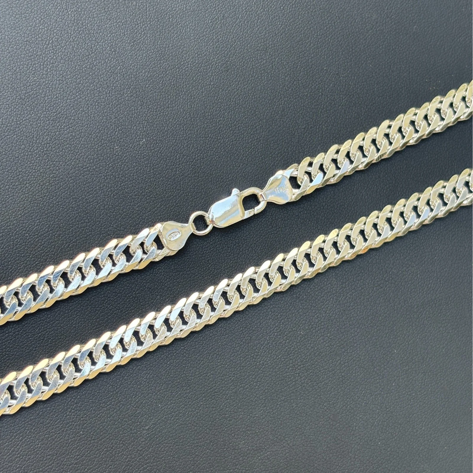 925 Sterling Silver 8mm Double Curb Chain Necklace - Image 2