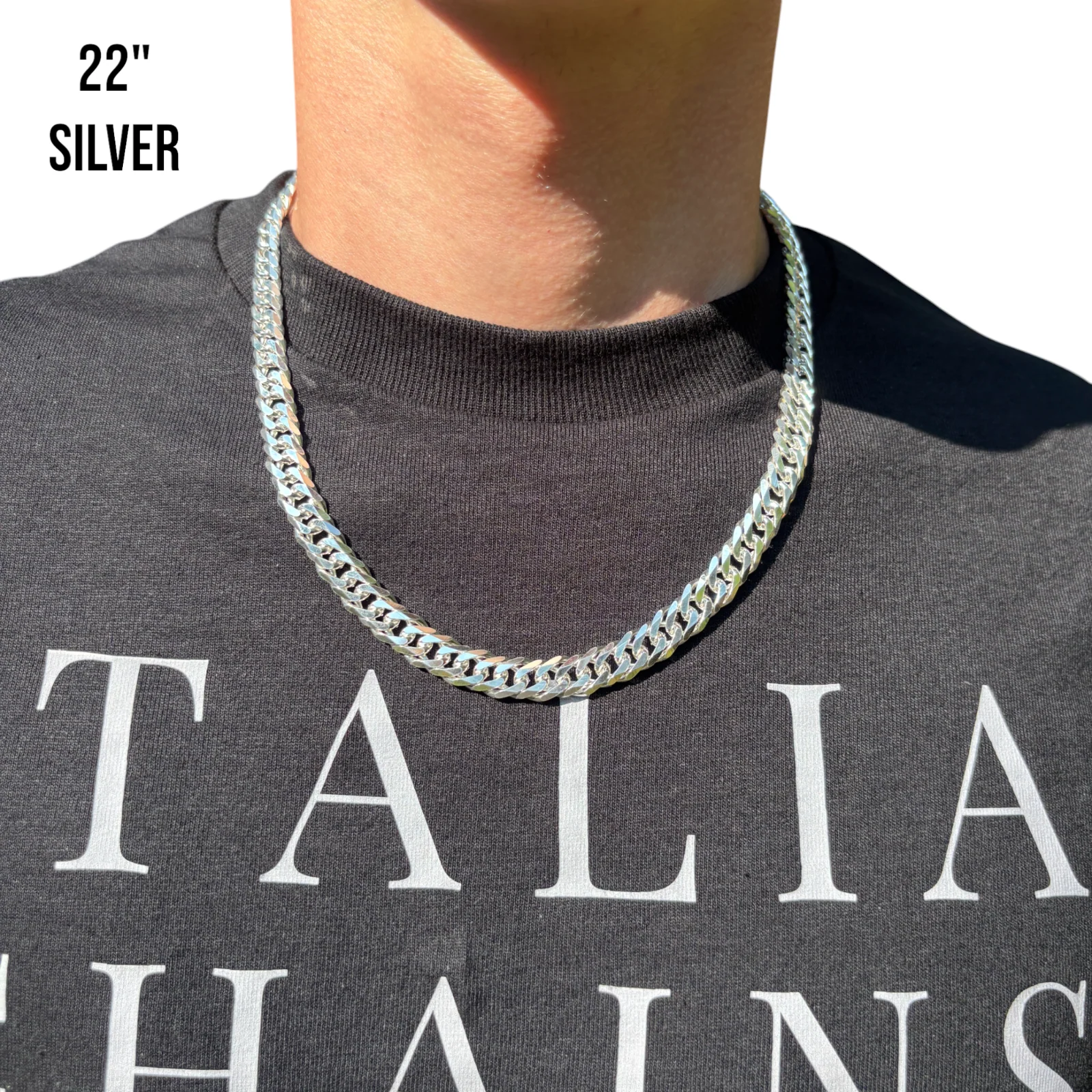 925 Sterling Silver 8mm Double Curb Chain Necklace - Image 9