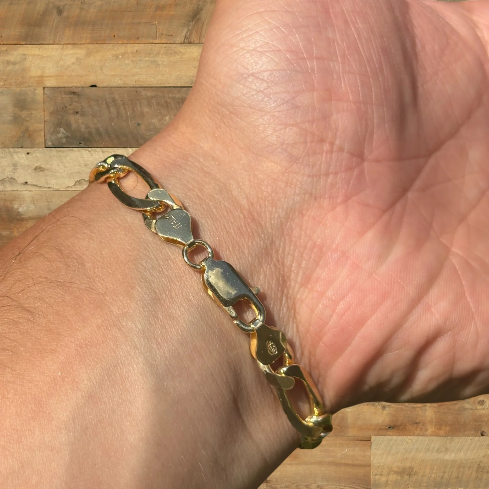 925 Sterling Silver 8mm Figaro Bracelet - Image 23