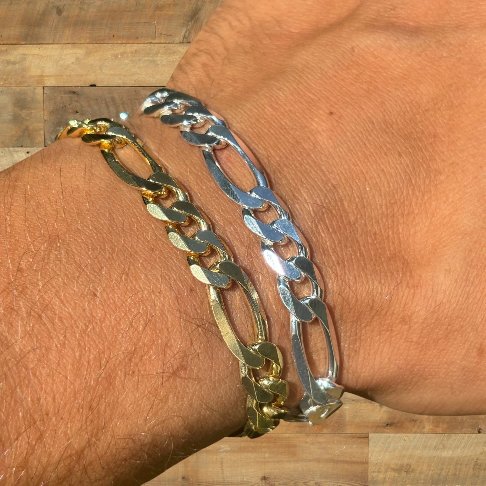 925 Sterling Silver 8mm Figaro Bracelet - Image 3