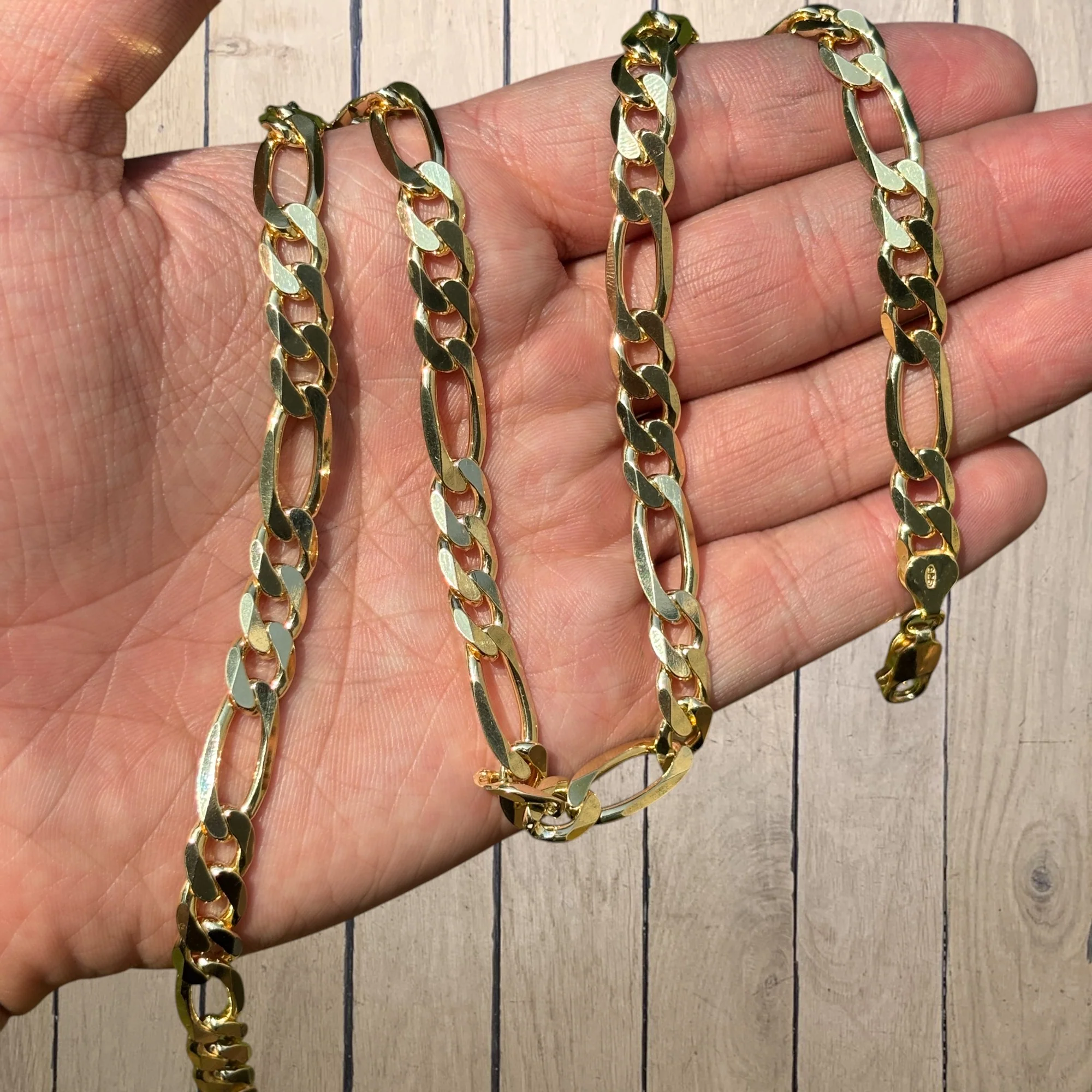 925 Sterling Silver 8mm Figaro Chain Necklace - Image 5