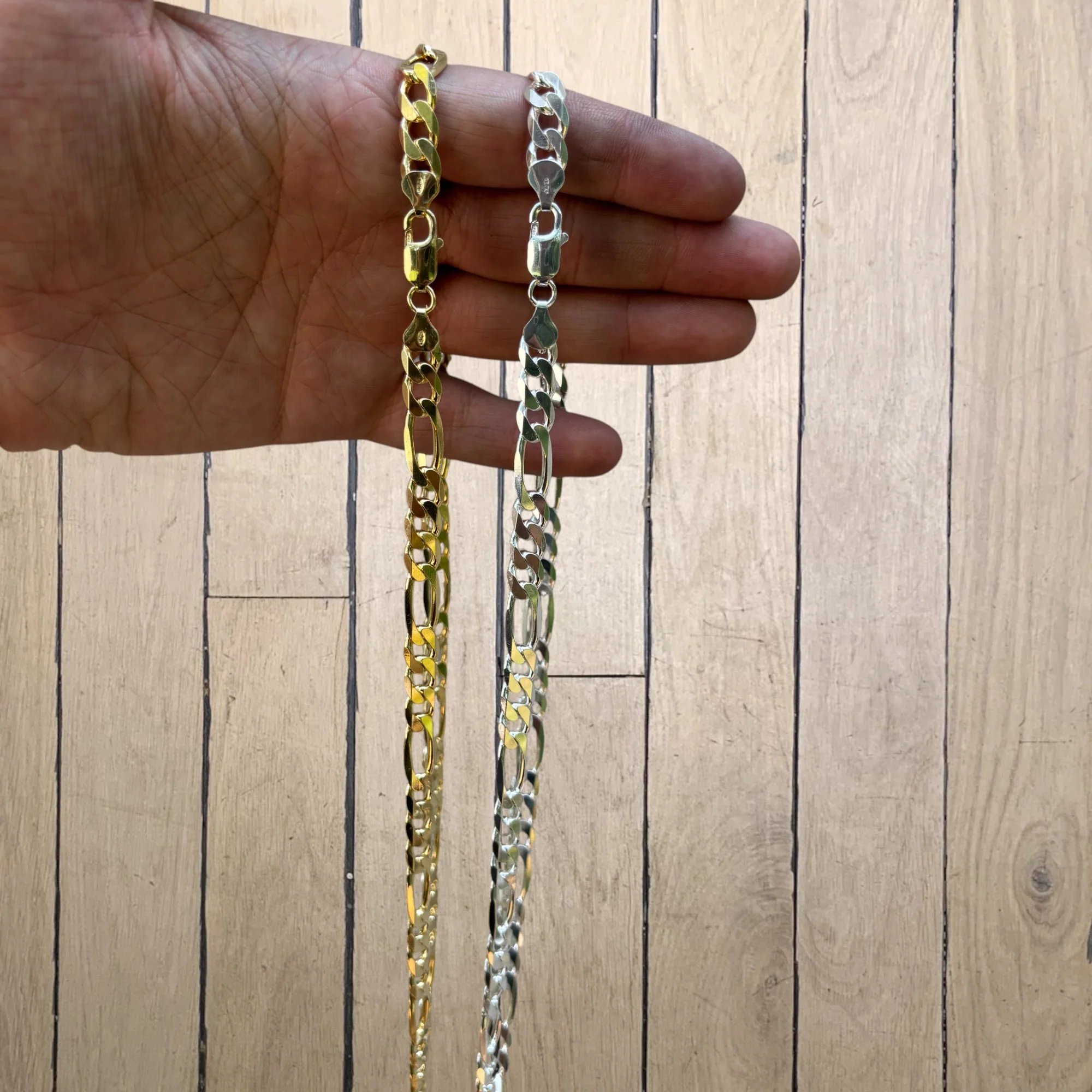 925 Sterling Silver 8mm Figaro Chain Necklace - Image 6