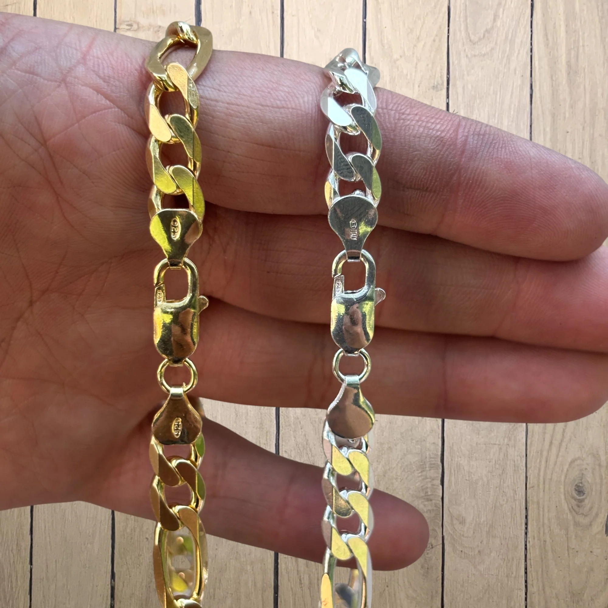 925 Sterling Silver 8mm Figaro Chain Necklace - Image 7