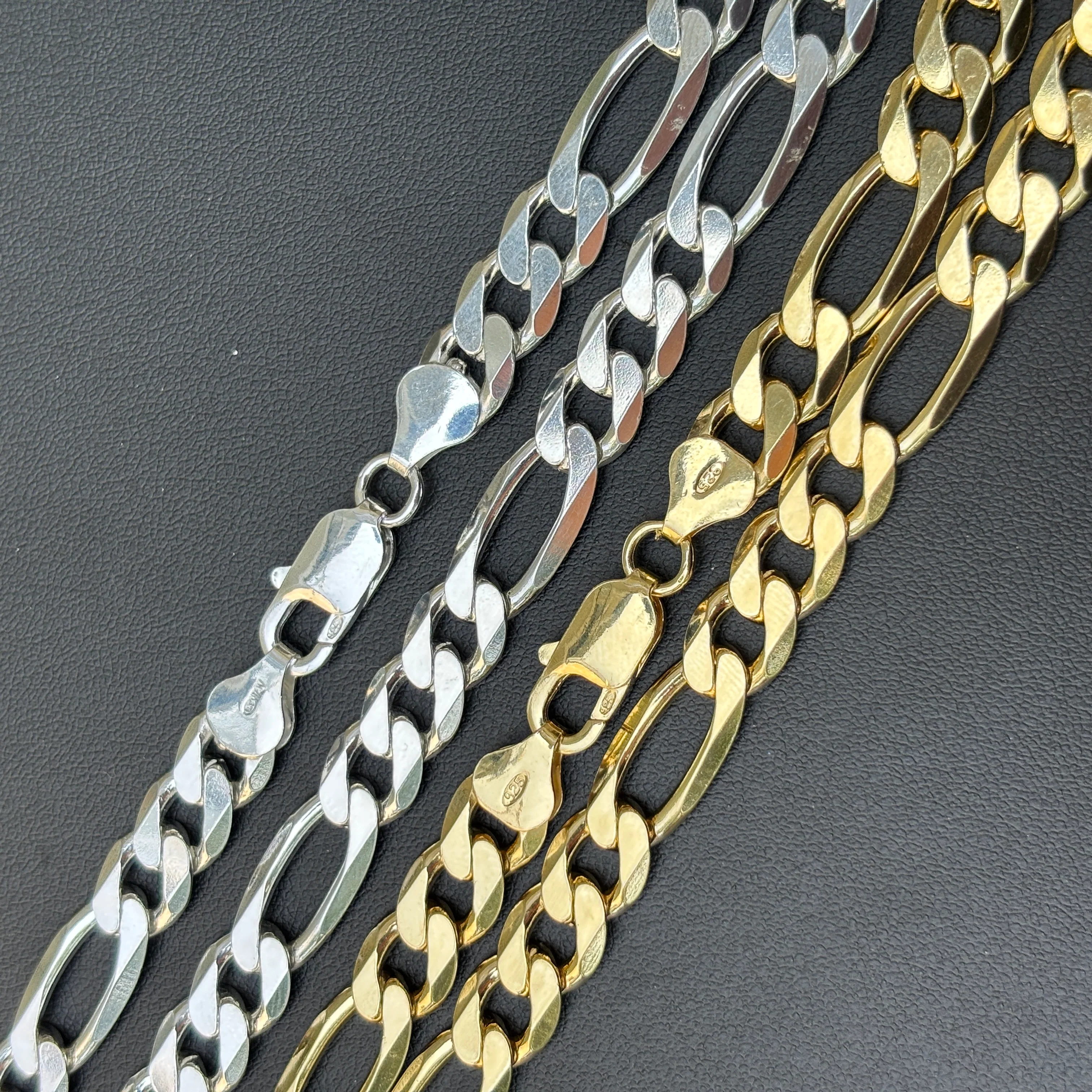 925 Sterling Silver 8mm Figaro Chain Necklace - Image 8