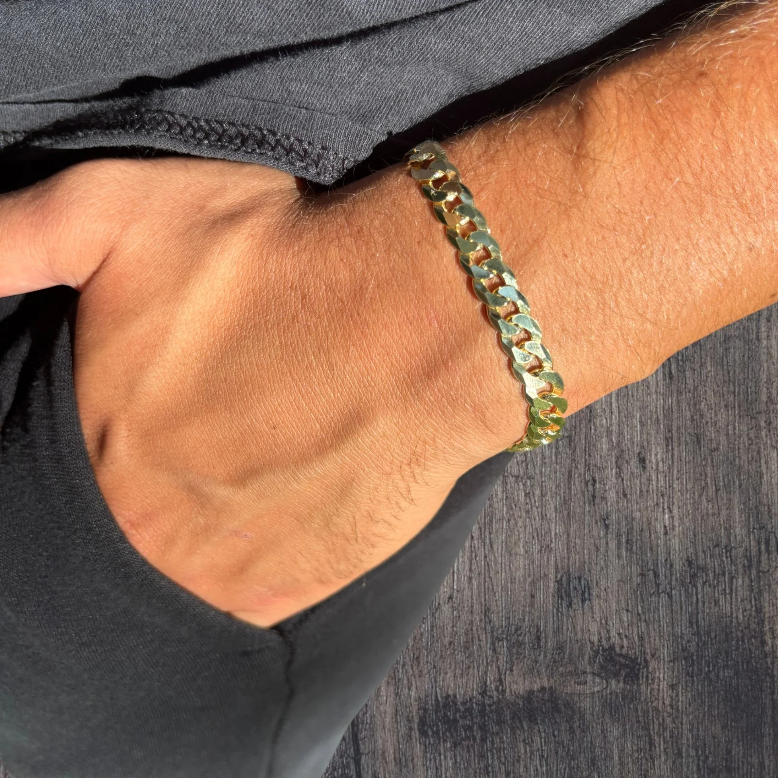 925 Sterling Silver 8mm Flat Curb Bracelet - Image 19