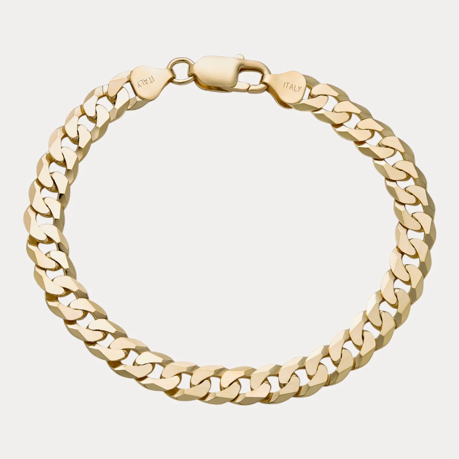 925 Sterling Silver 8mm Flat Curb Bracelet - Image 2