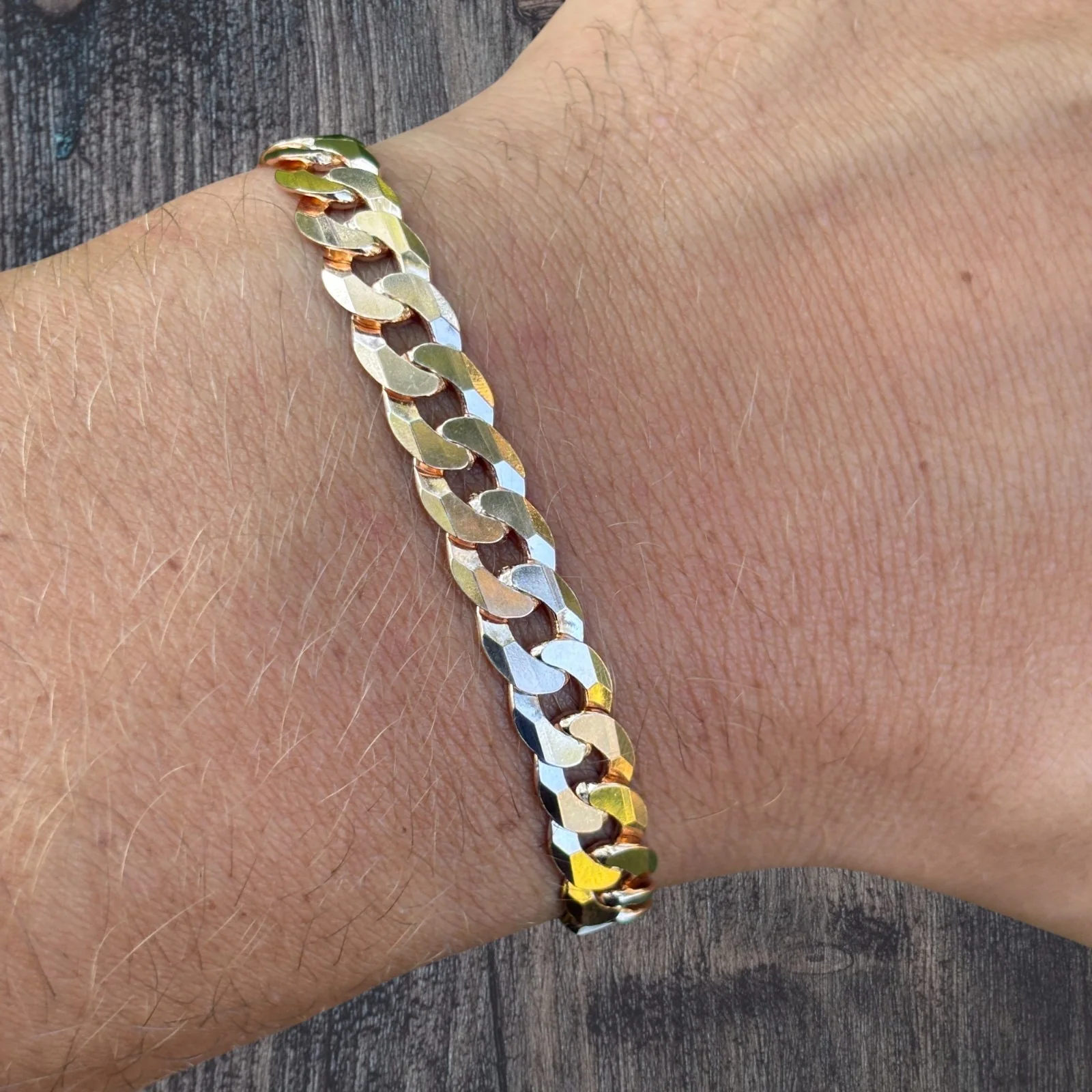 925 Sterling Silver 8mm Flat Curb Bracelet - Image 20