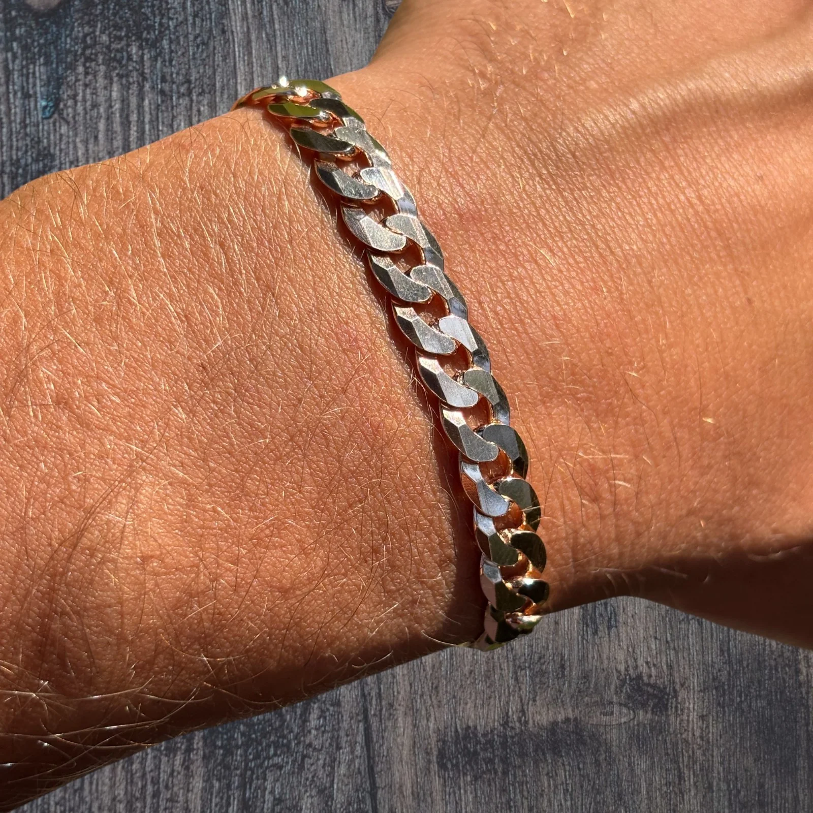 925 Sterling Silver 8mm Flat Curb Bracelet - Image 22
