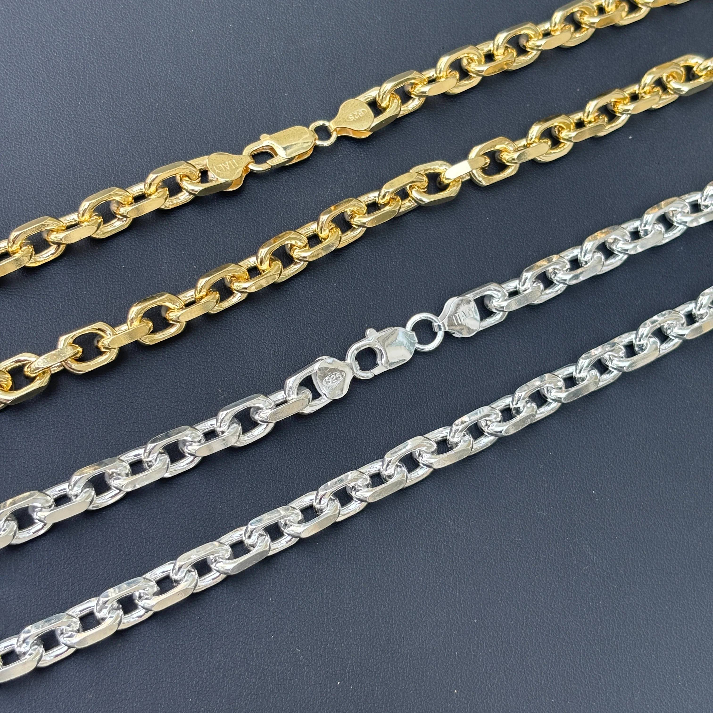 925 Sterling Silver 8mm Anchor Cable Chain Necklace - Image 3