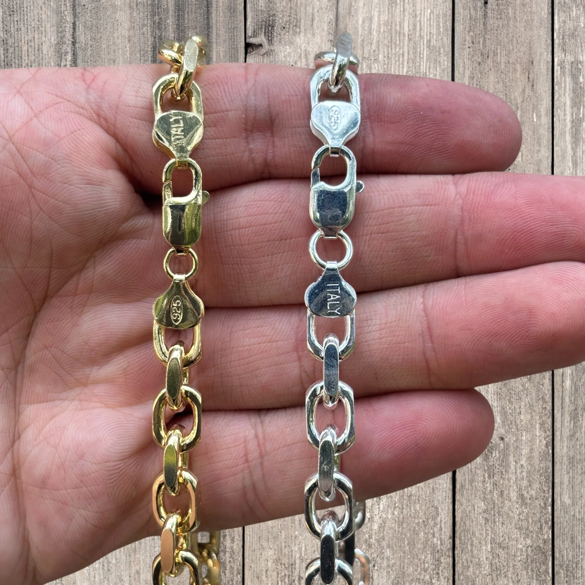 925 Sterling Silver 8mm Anchor Cable Chain Necklace - Image 6
