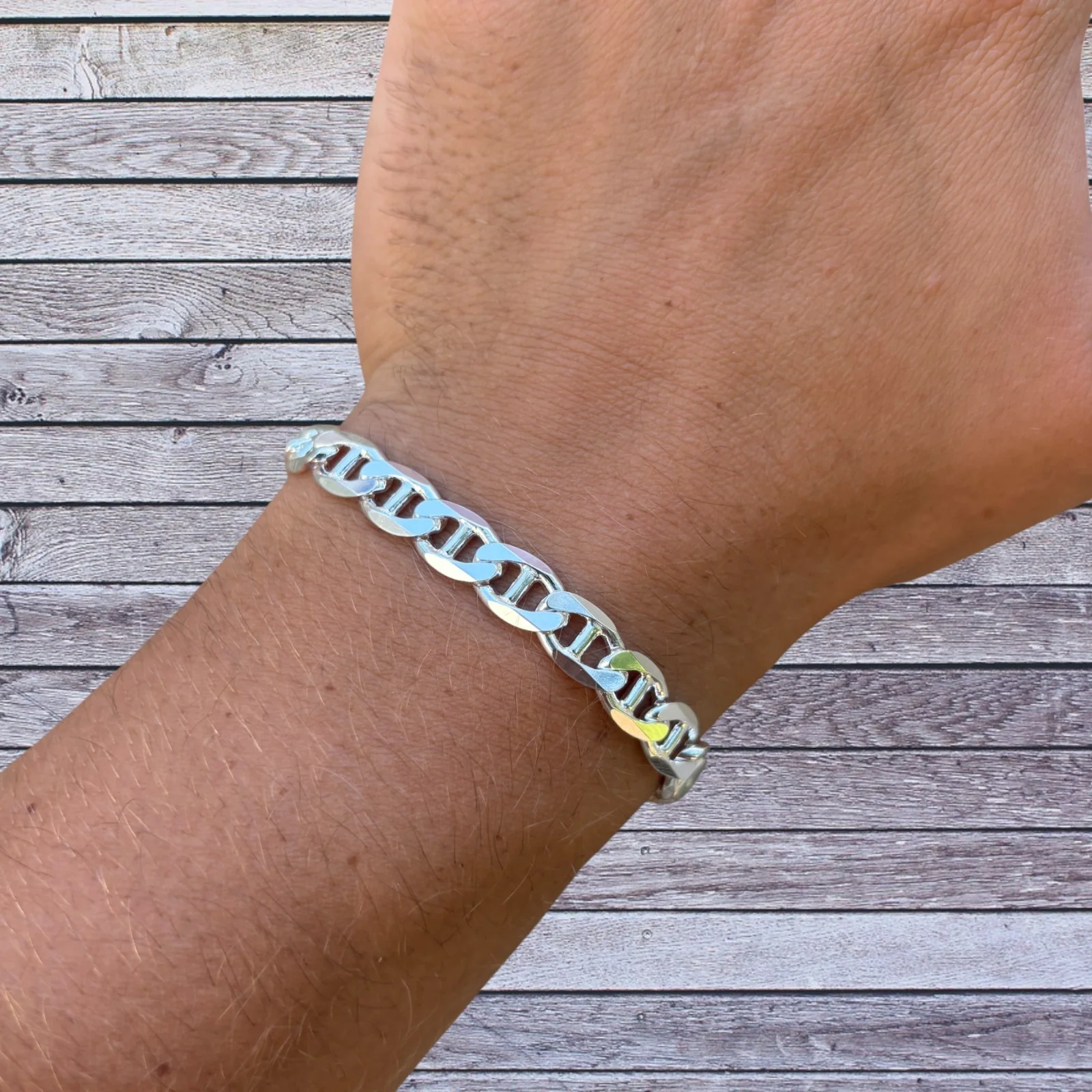 925 Sterling Silver 8mm Mariner Bracelet - Image 10
