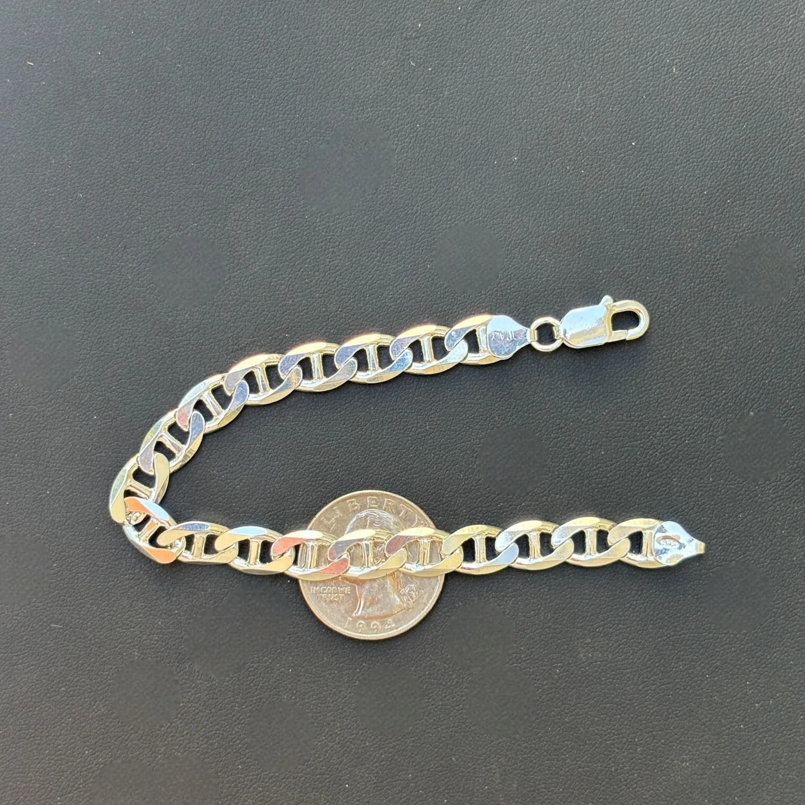925 Sterling Silver 8mm Mariner Bracelet - Image 15