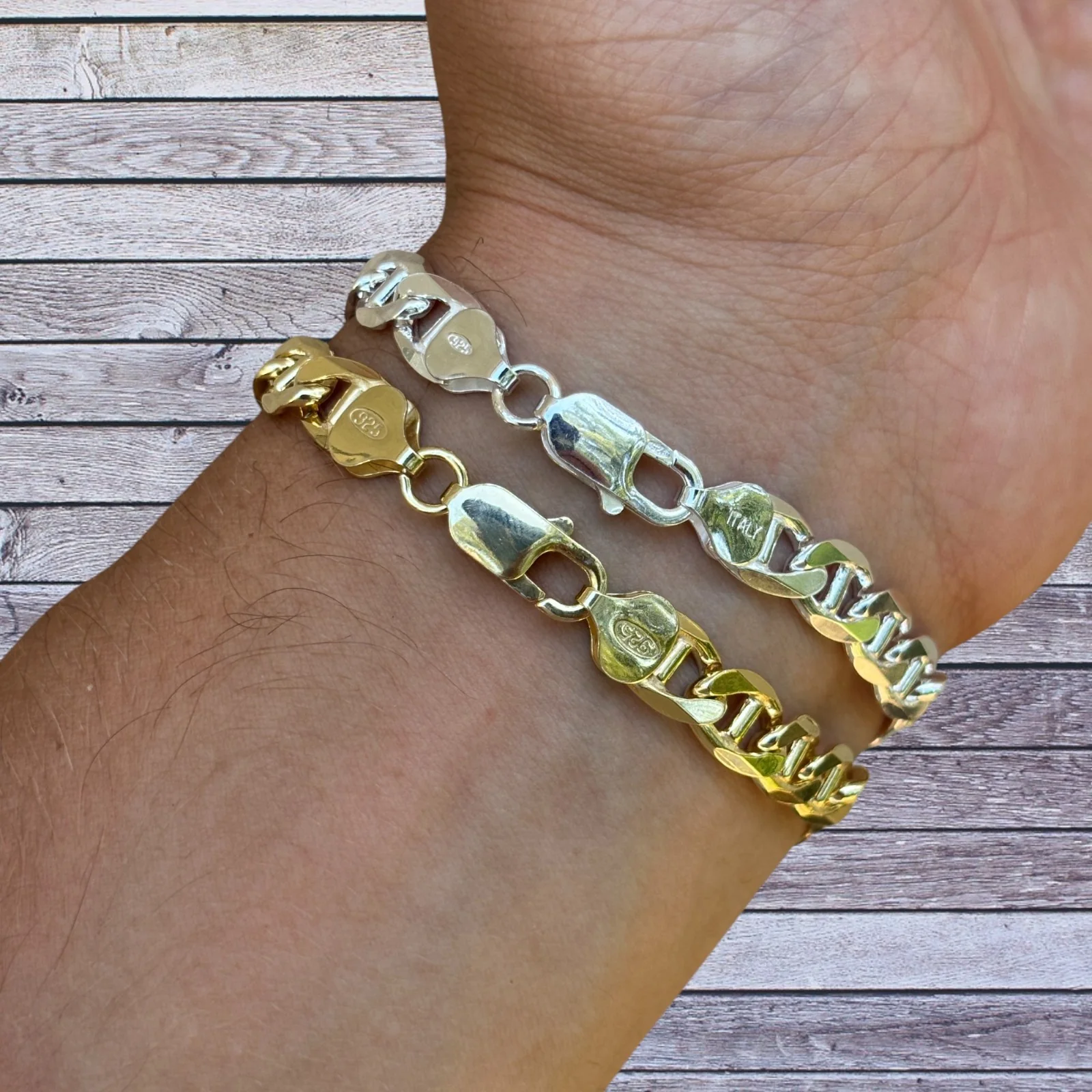 925 Sterling Silver 8mm Mariner Bracelet - Image 18