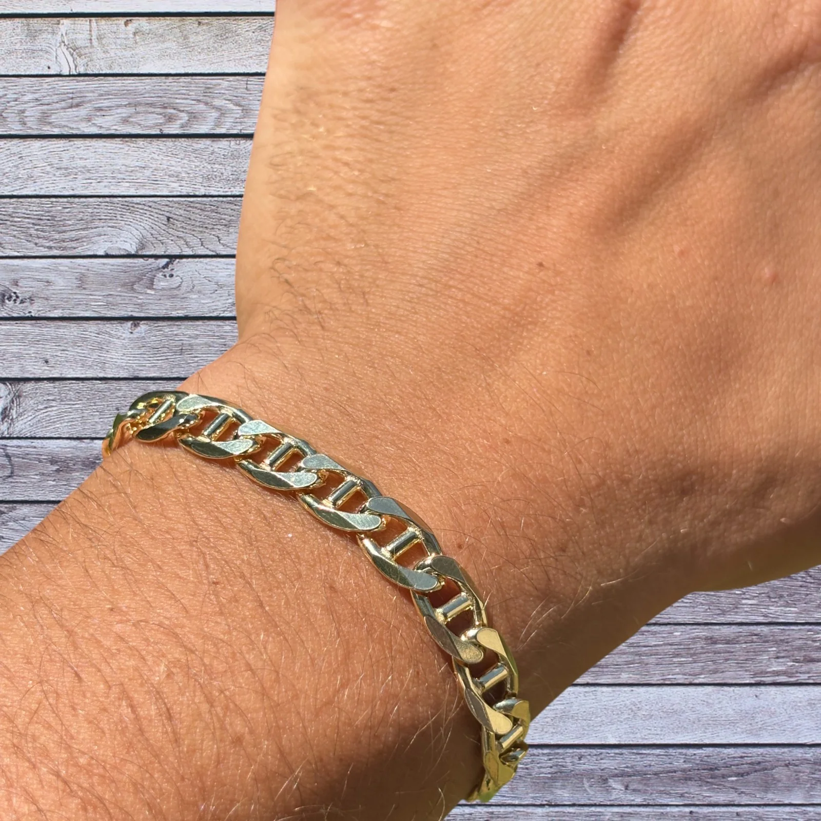 925 Sterling Silver 8mm Mariner Bracelet - Image 19