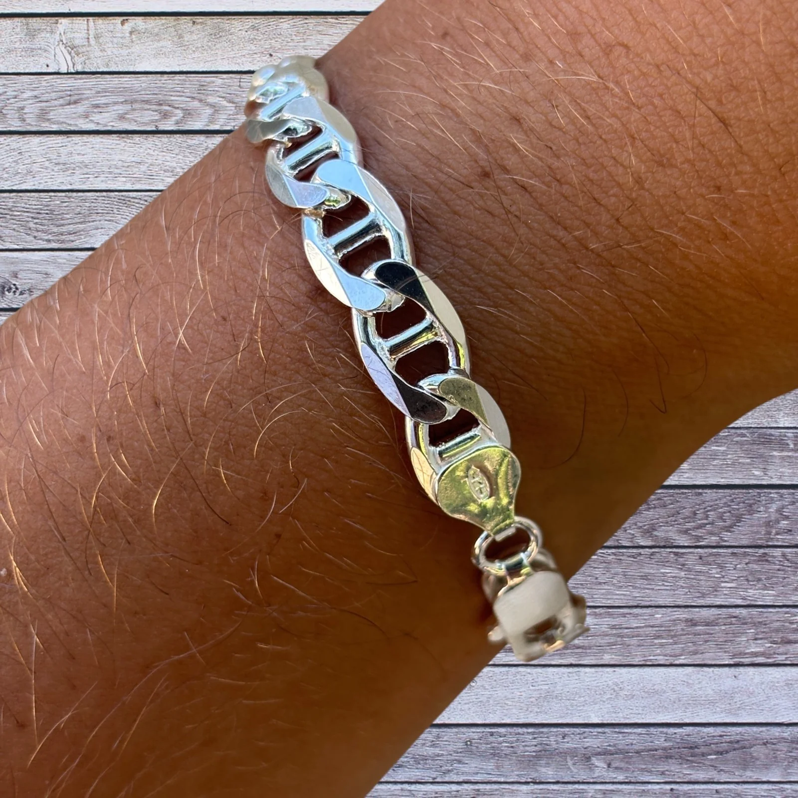 925 Sterling Silver 8mm Mariner Bracelet - Image 9
