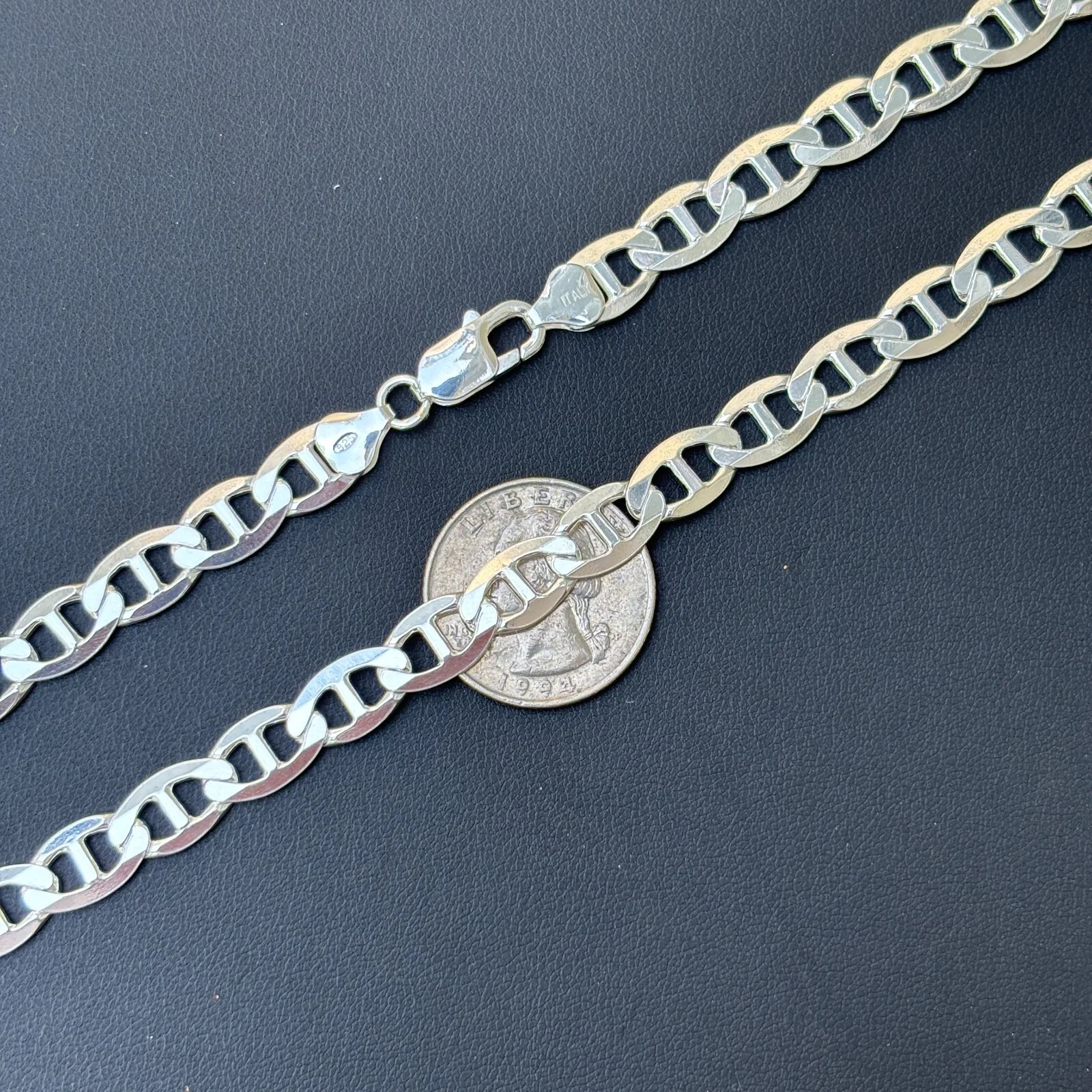 925 Sterling Silver 8mm Mariner Chain Necklace - Image 10