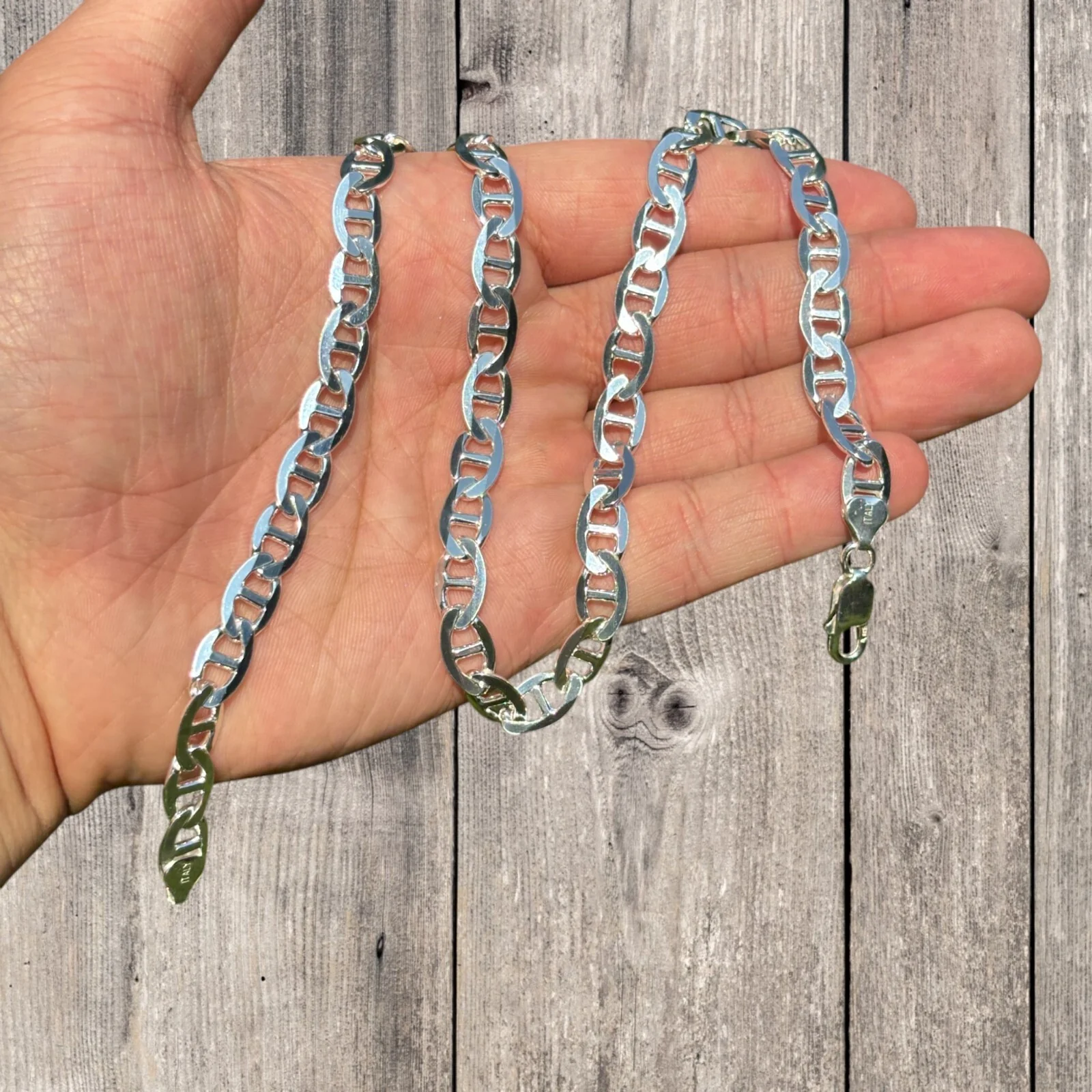 925 Sterling Silver 8mm Mariner Chain Necklace - Image 5