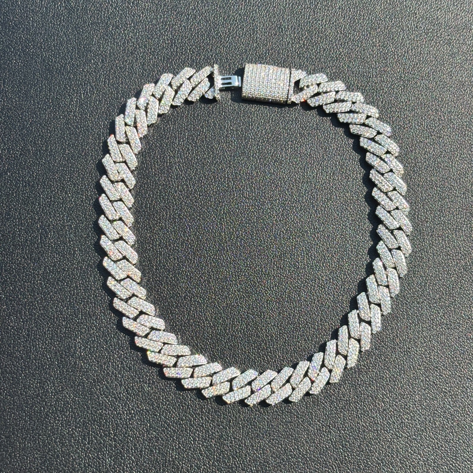 925 Sterling Silver 8mm Moissanite Cuban Prong Bracelet - Image 12