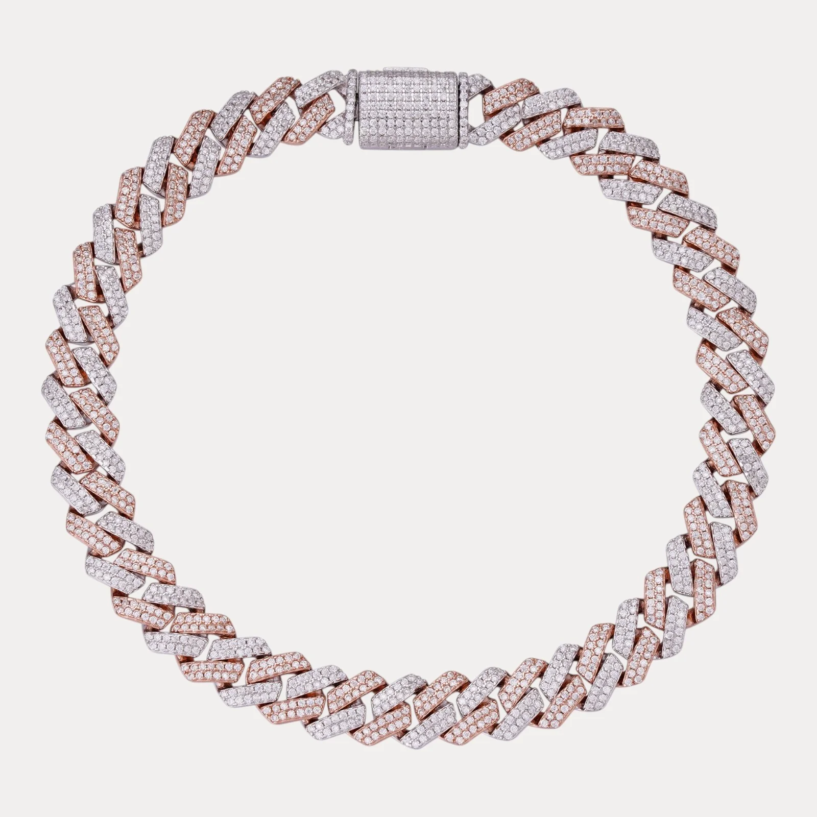 925 Sterling Silver 8mm Moissanite Cuban Prong Bracelet - Image 3