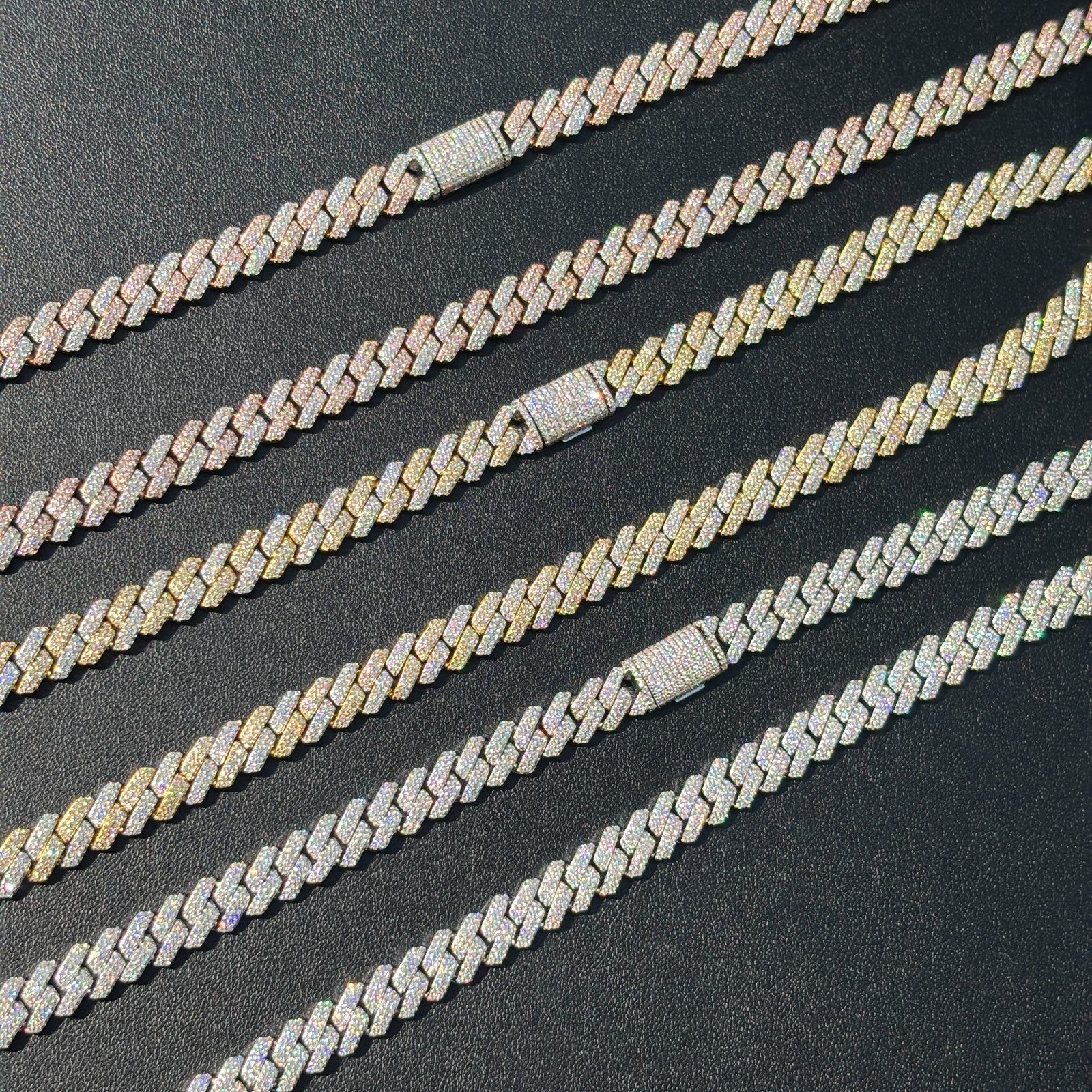 925 Sterling Silver 8mm Moissanite Miami Cuban Prong Chain Necklace - Image 12