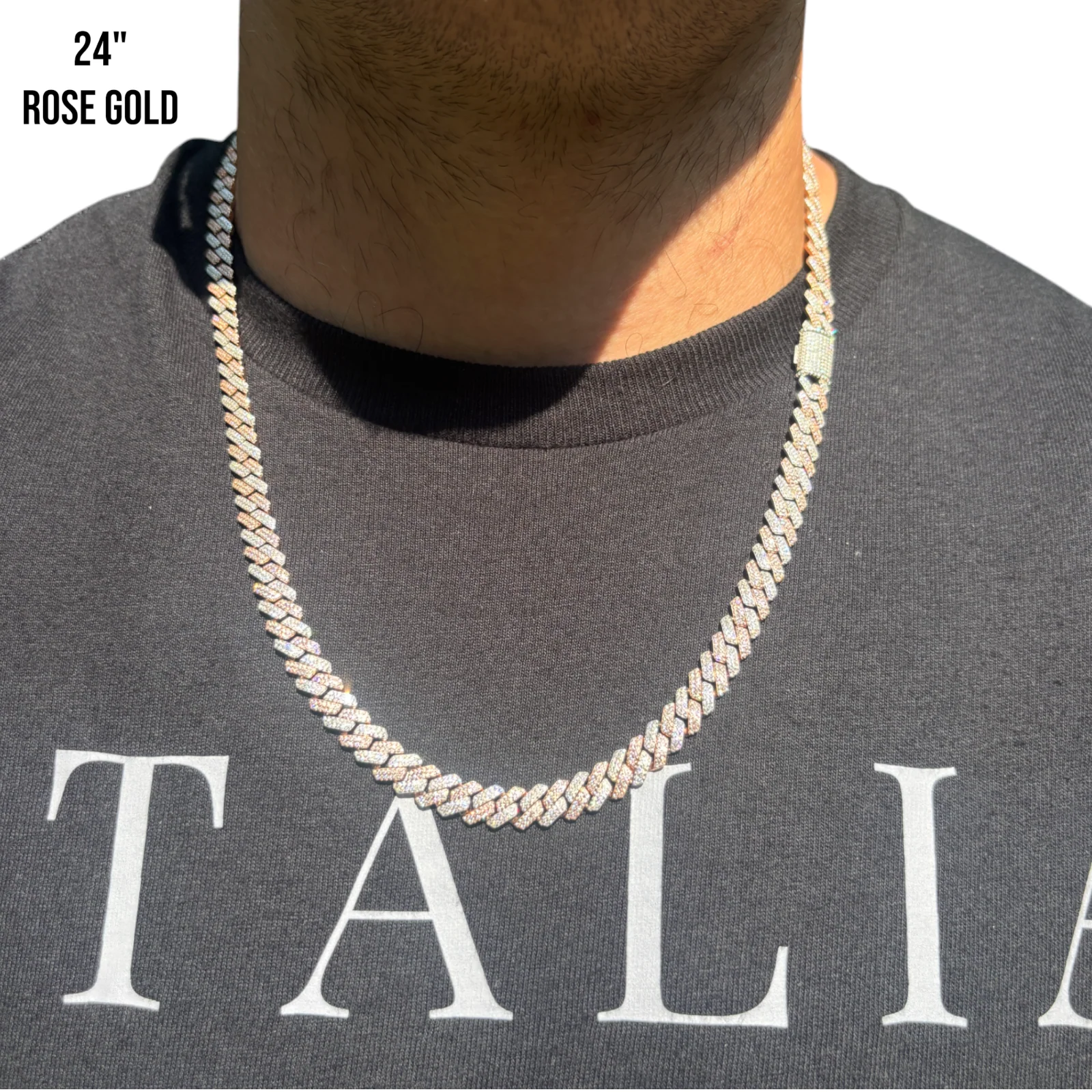 925 Sterling Silver 8mm Moissanite Miami Cuban Prong Chain Necklace - Image 19