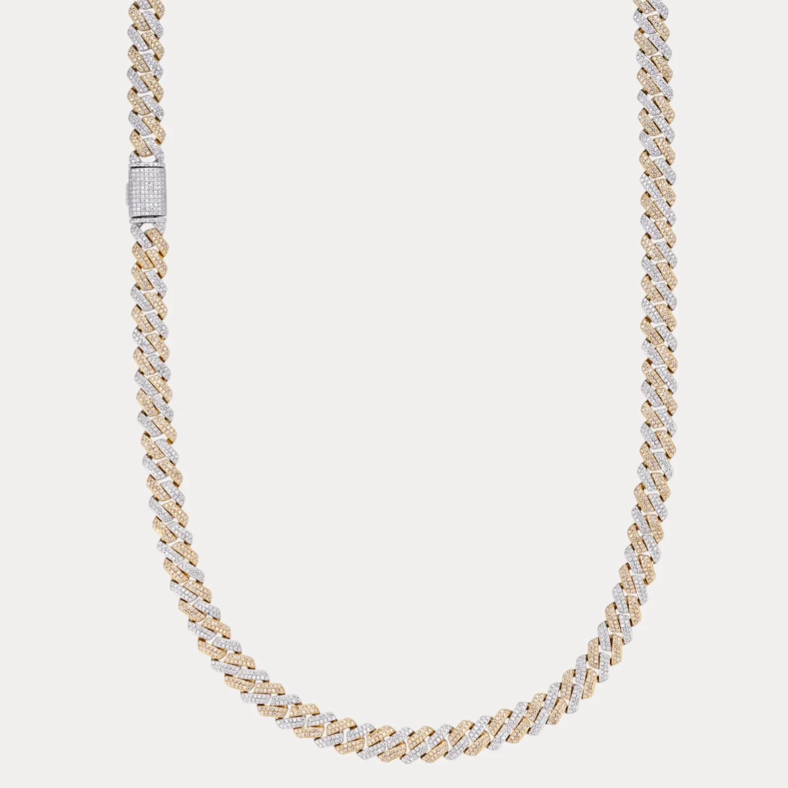 925 Sterling Silver 8mm Moissanite Miami Cuban Prong Chain Necklace - Image 2