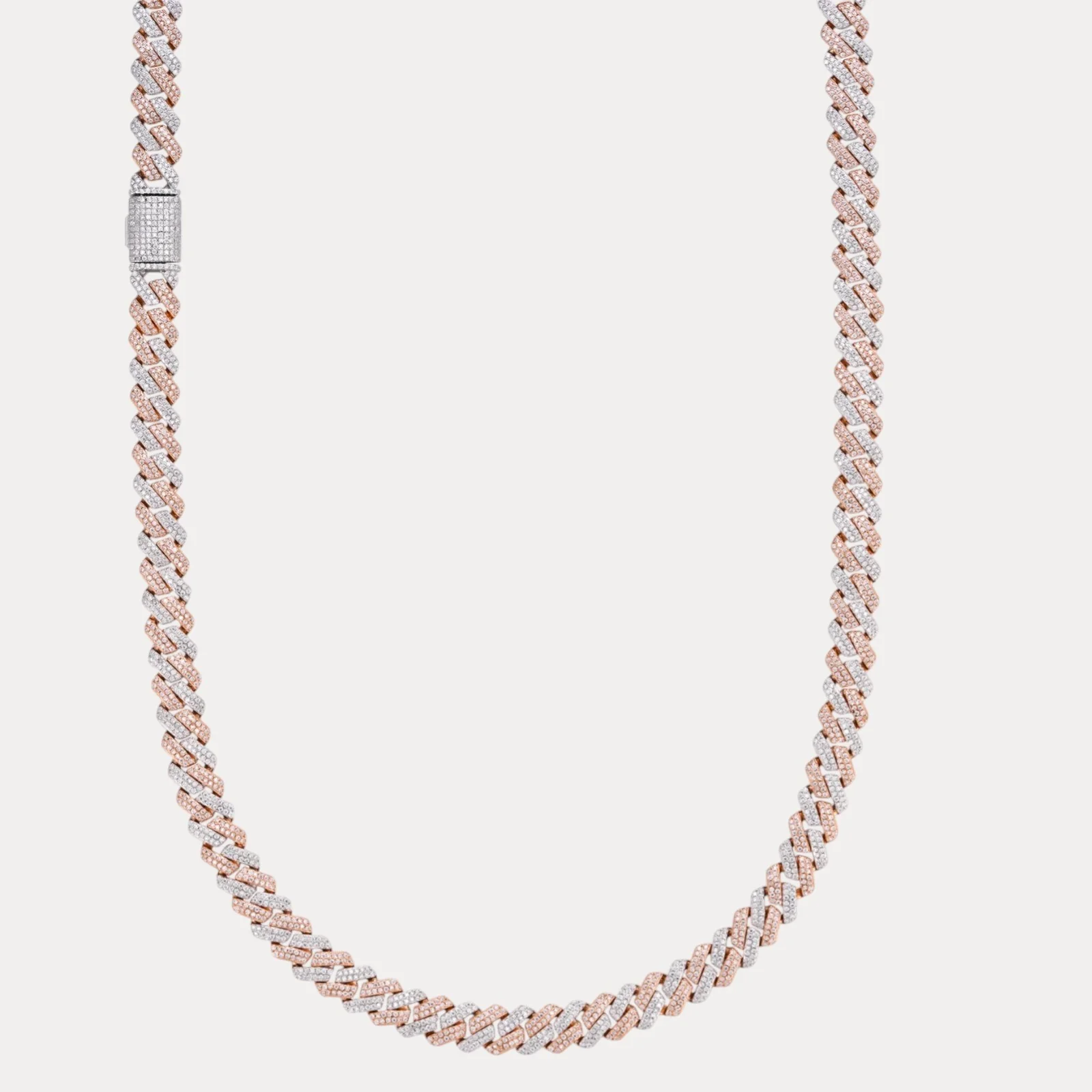 925 Sterling Silver 8mm Moissanite Miami Cuban Prong Chain Necklace - Image 3