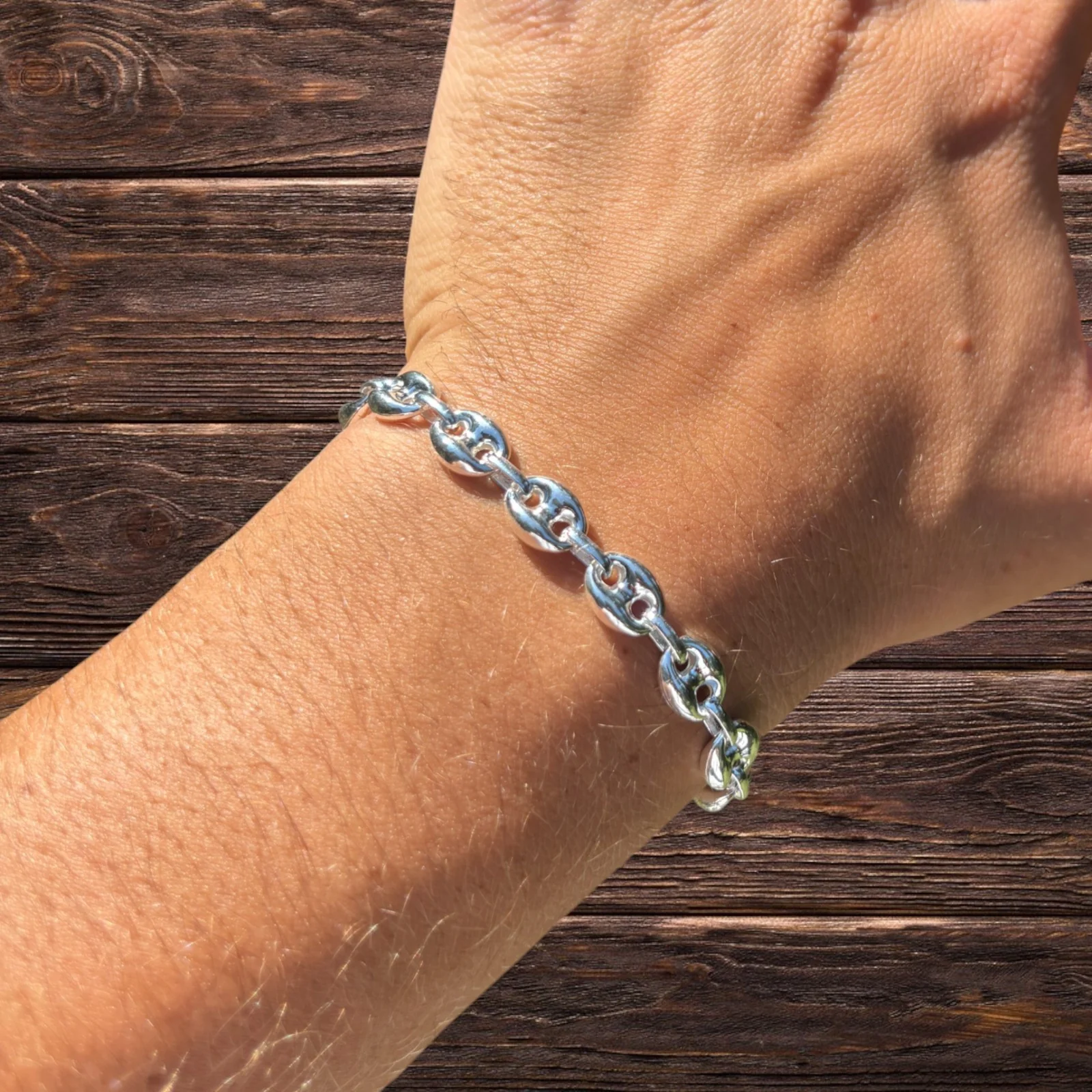 925 Sterling Silver 8mm Puffed Gucci Bracelet - Image 10