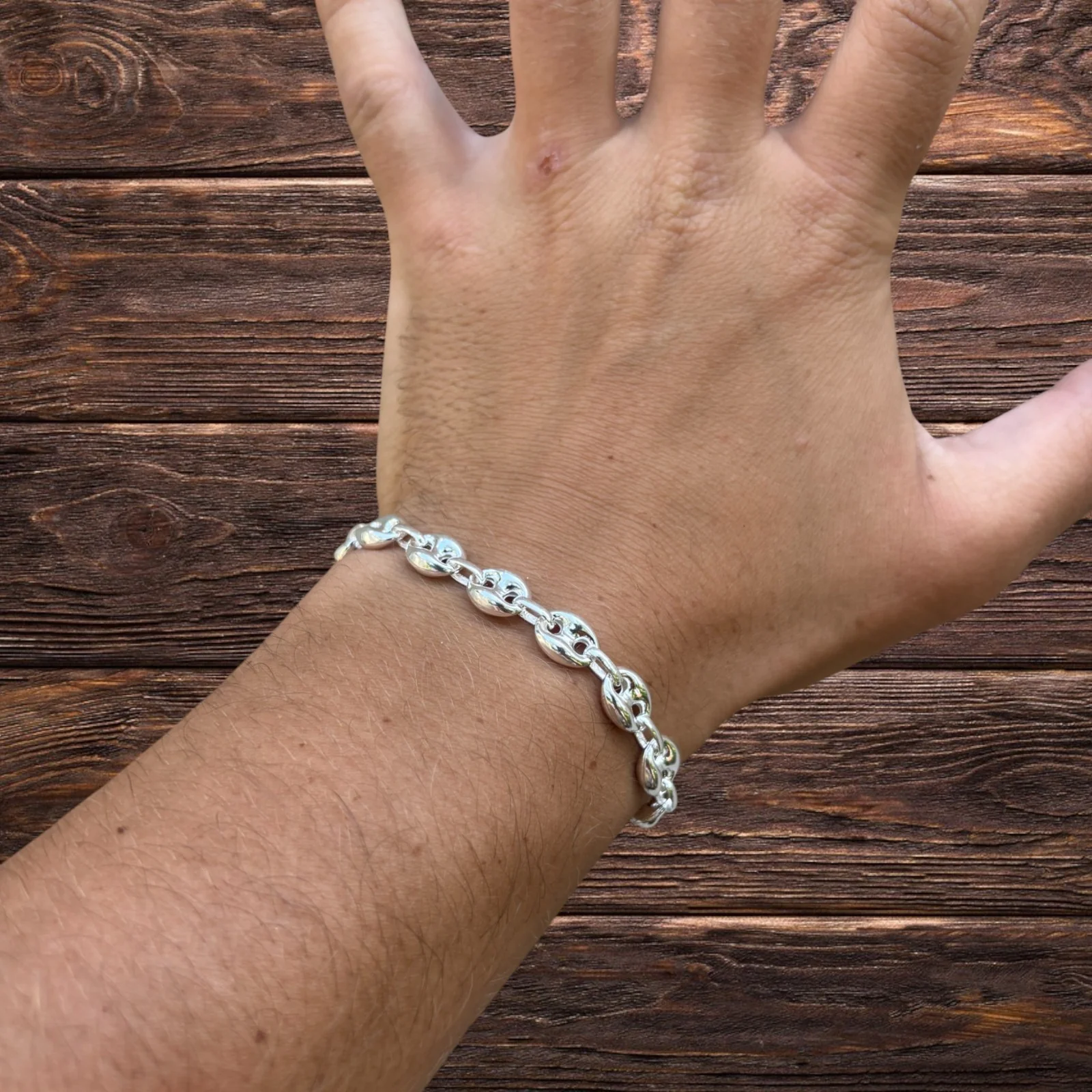 925 Sterling Silver 8mm Puffed Gucci Bracelet - Image 11