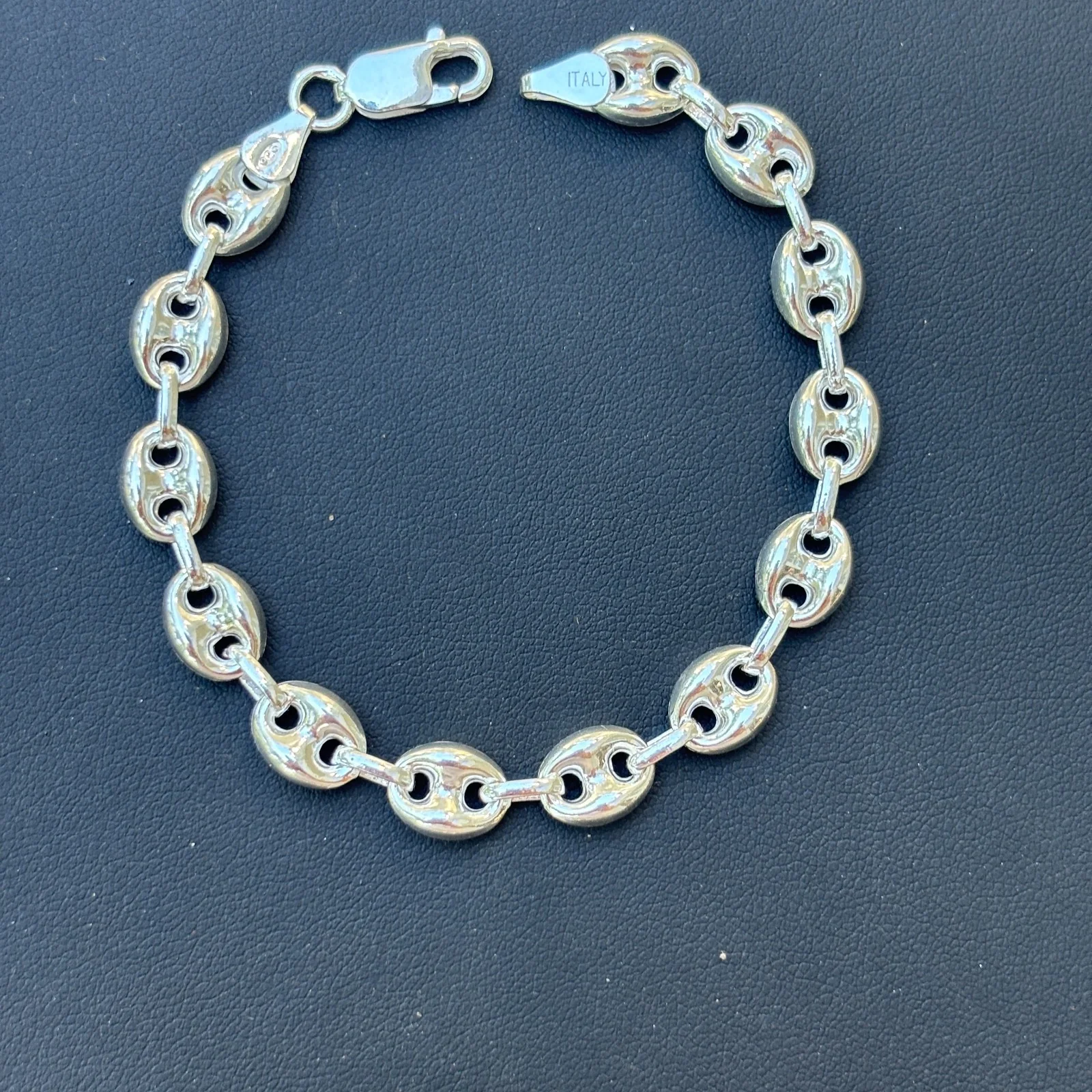 925 Sterling Silver 8mm Puffed Gucci Bracelet - Image 14