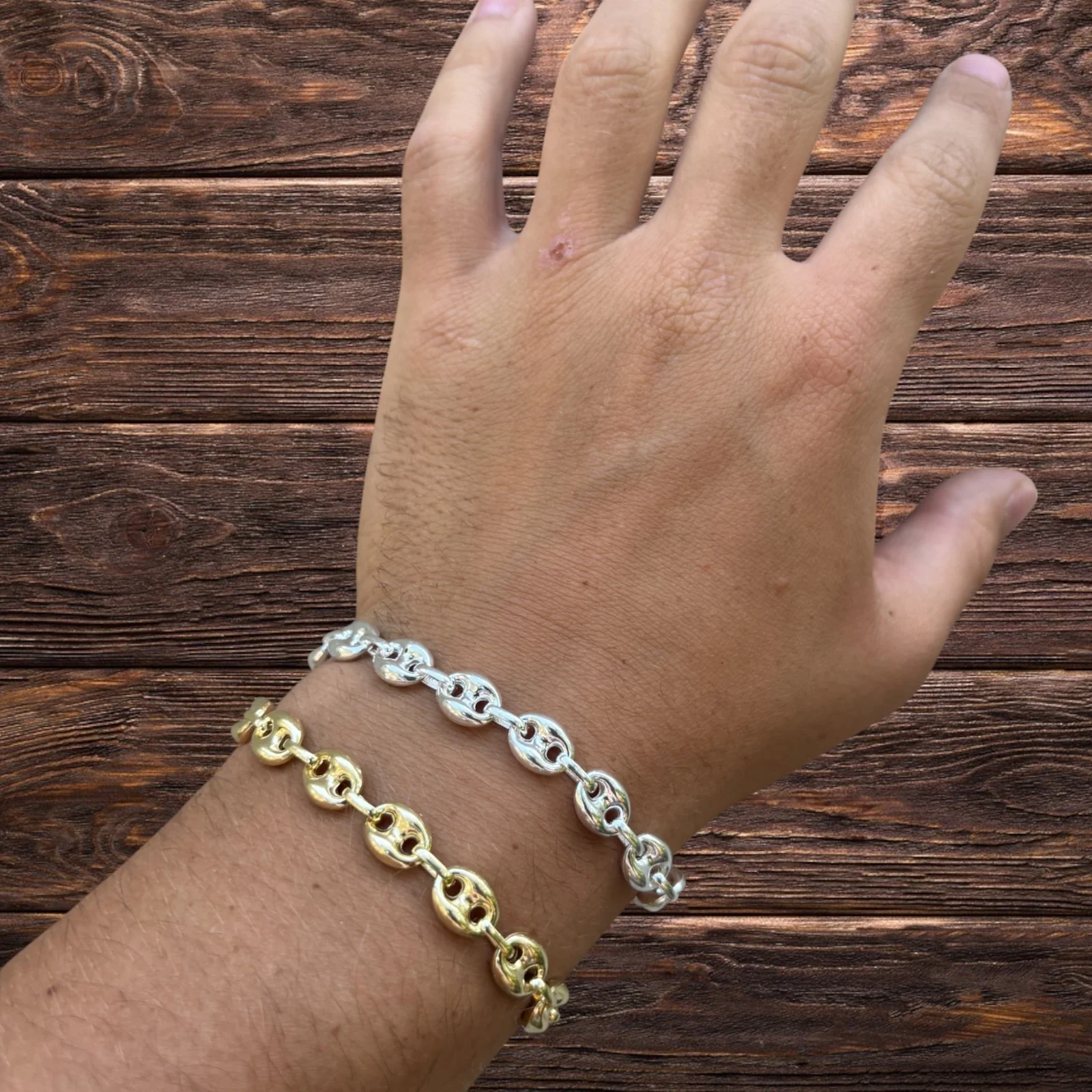 925 Sterling Silver 8mm Puffed Gucci Bracelet - Image 17