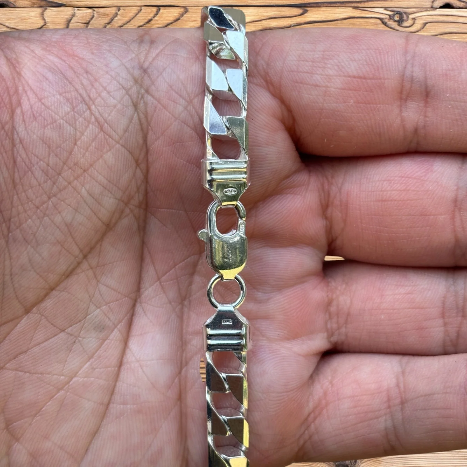 925 Sterling Silver 8mm Square Curb Chain Necklace - Image 10