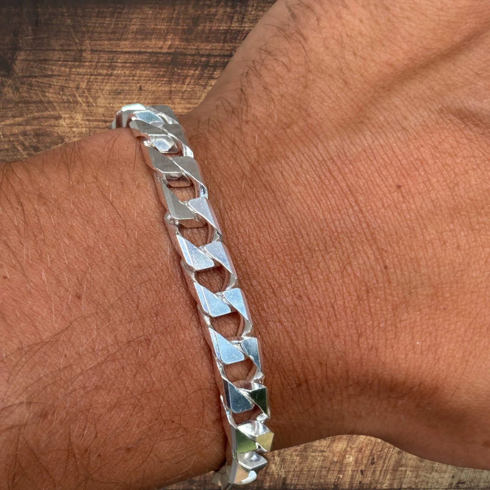 925 Sterling Silver 8mm Square Curb Bracelet - Image 10