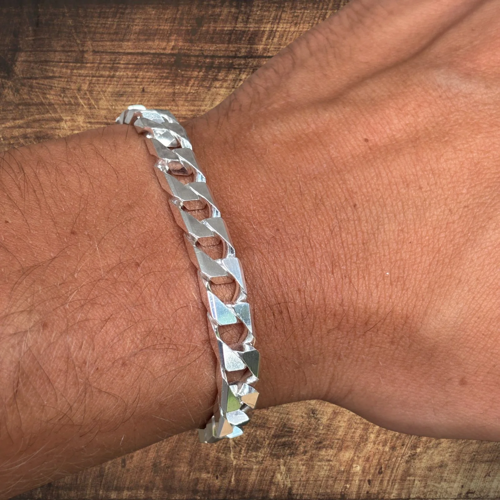 925 Sterling Silver 8mm Square Curb Bracelet - Image 11