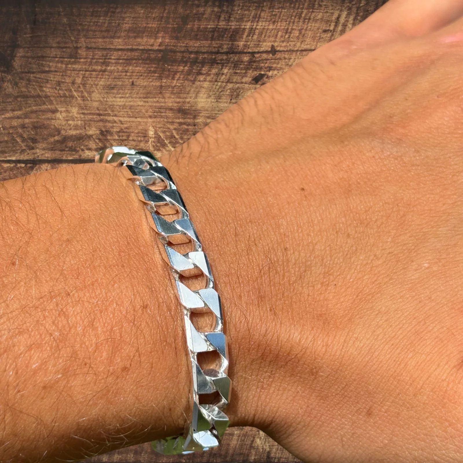925 Sterling Silver 8mm Square Curb Bracelet - Image 7