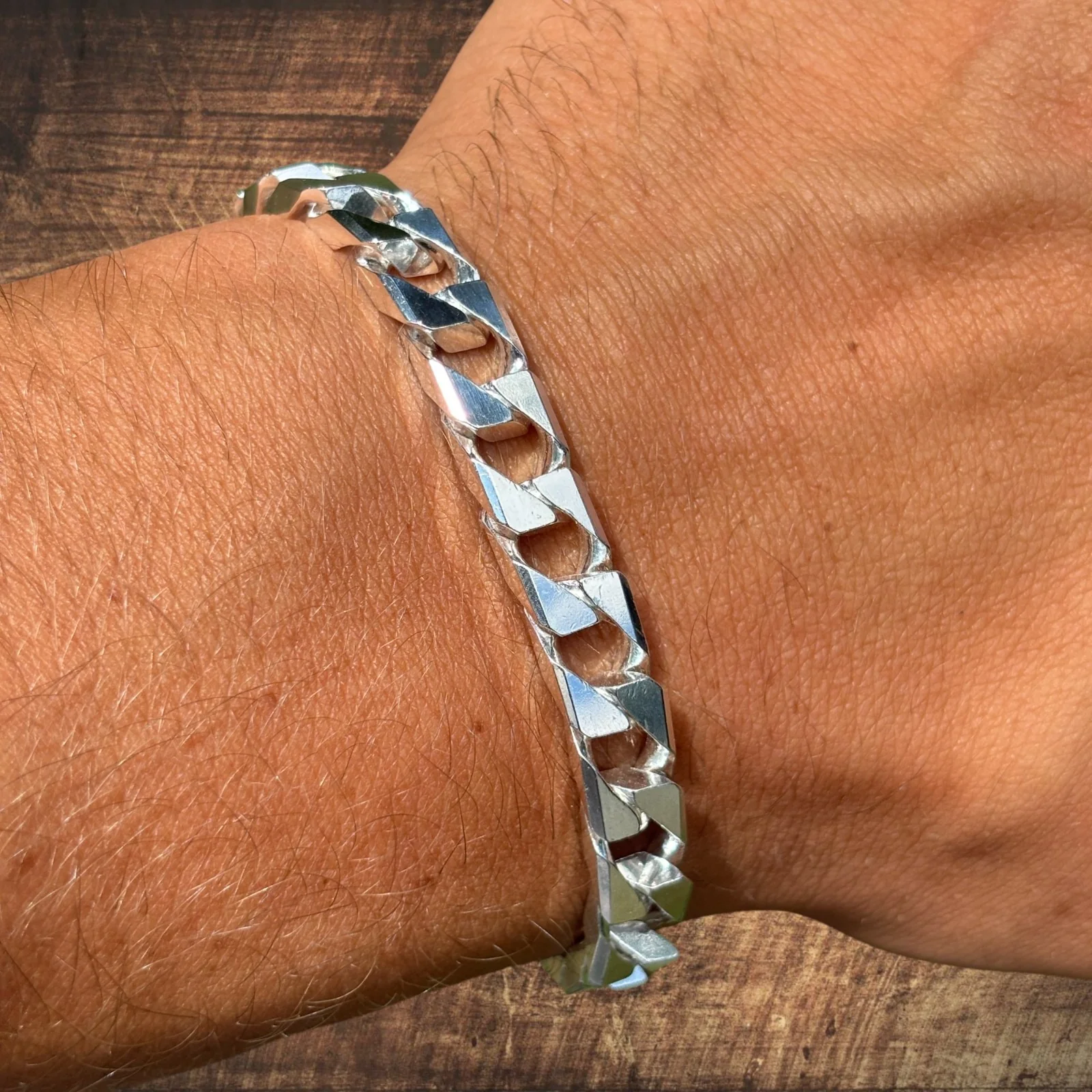 925 Sterling Silver 8mm Square Curb Bracelet - Image 8