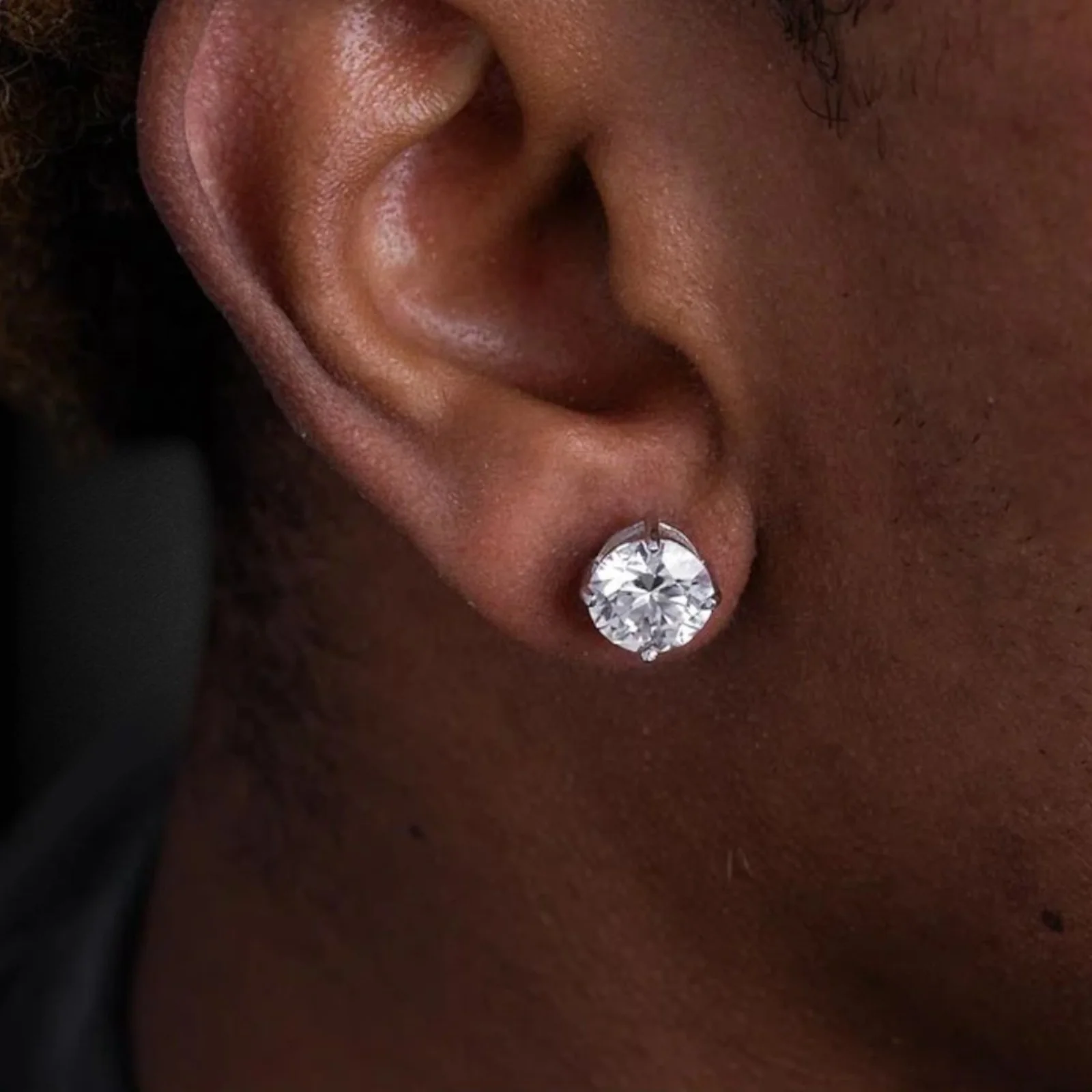 925 Sterling Silver 8mm Moissanite Earrings 4ct TW Studs - Image 14