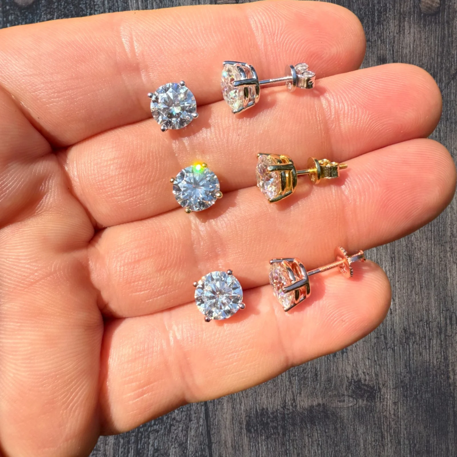 925 Sterling Silver 8mm Moissanite Earrings 4ct TW Studs - Image 4