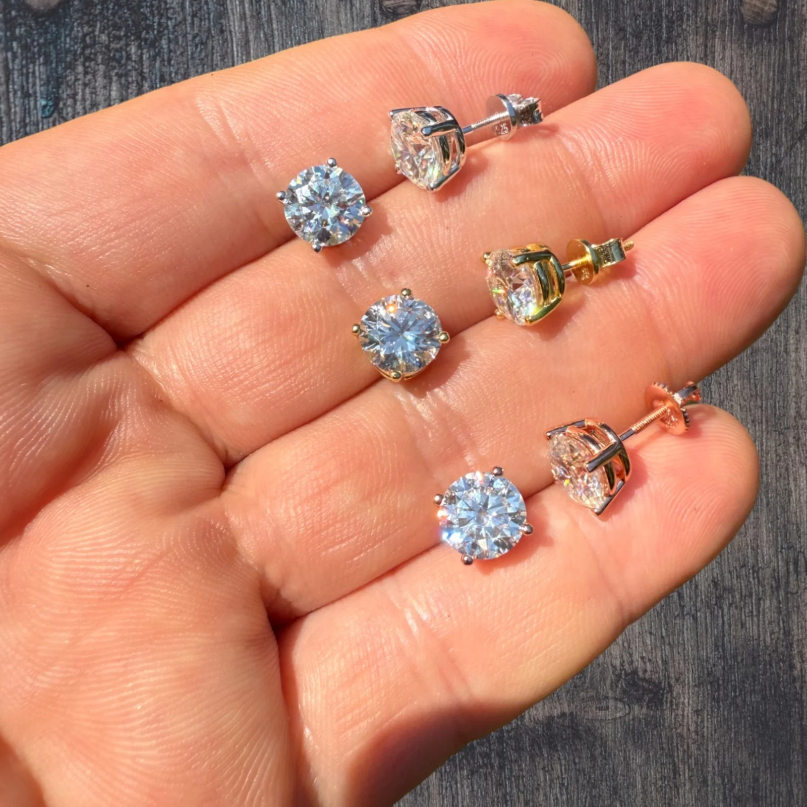 925 Sterling Silver 8mm Moissanite Earrings 4ct TW Studs - Image 6