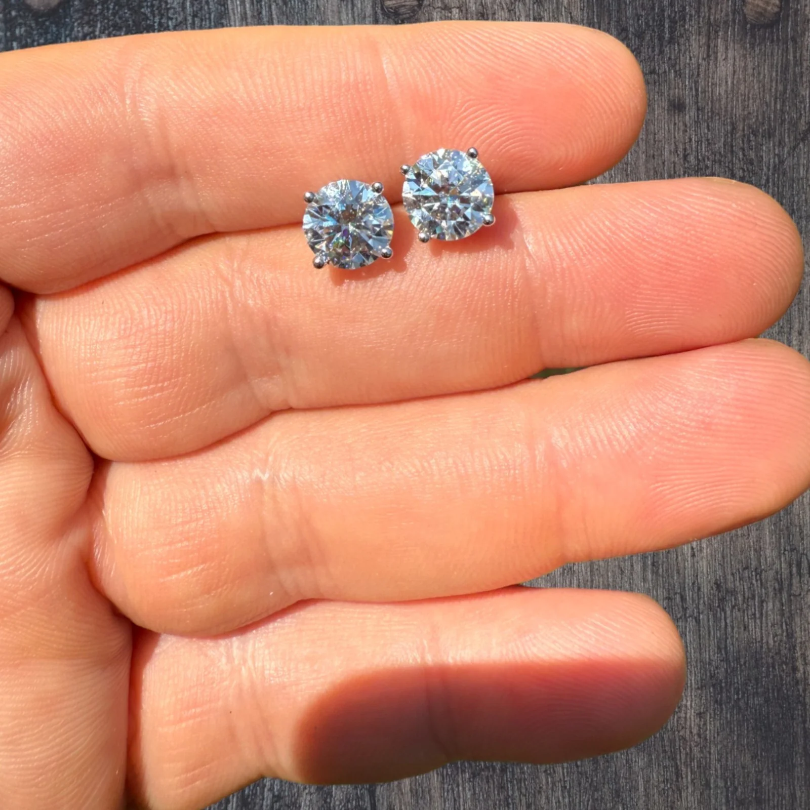 925 Sterling Silver 8mm Moissanite Earrings 4ct TW Studs - Image 9