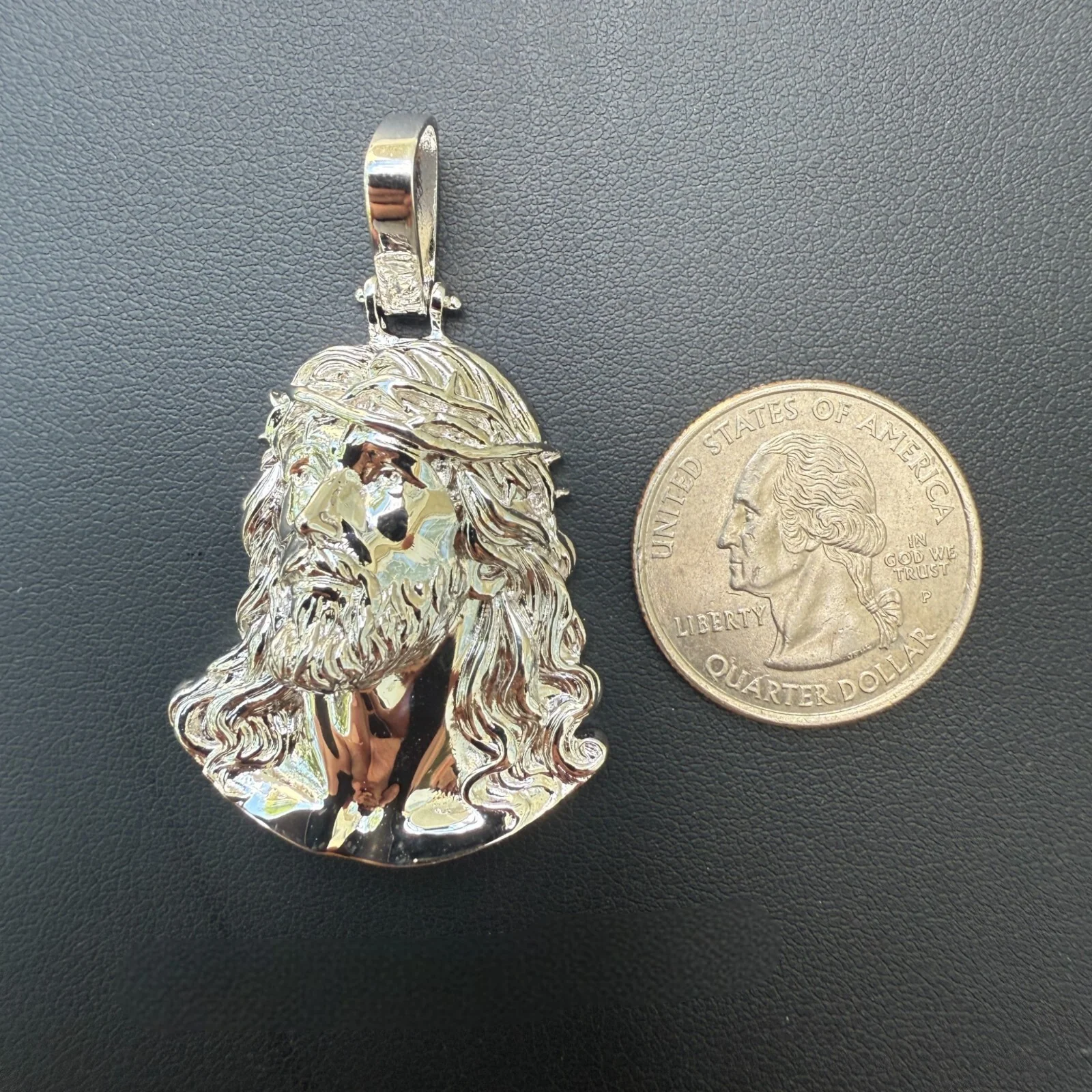 925 Sterling Silver Passion Of The Christ Jesus Piece Pendant - Medium - Image 8