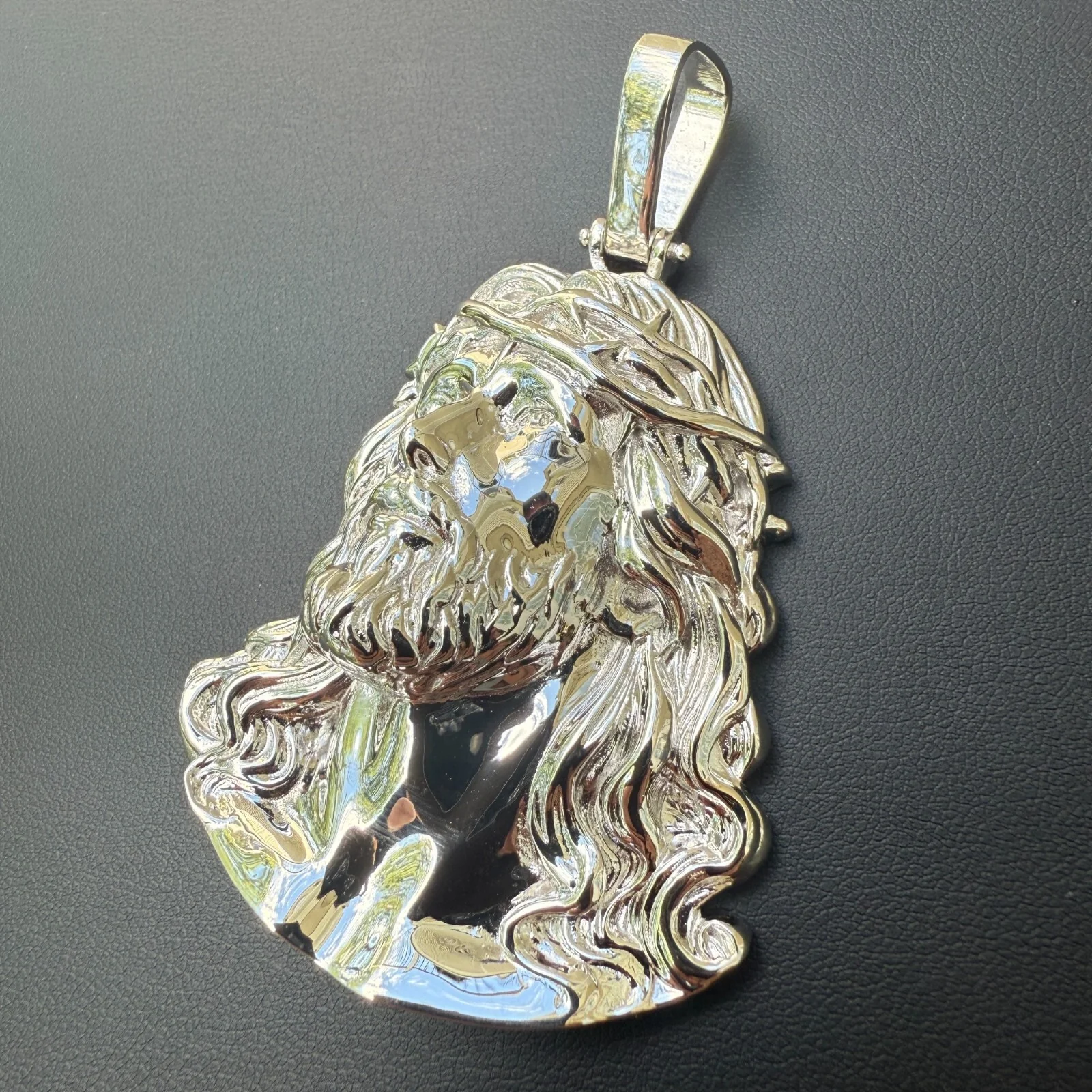 925 Sterling Silver Passion Of The Christ Jesus Piece Pendant - Large - Image 10
