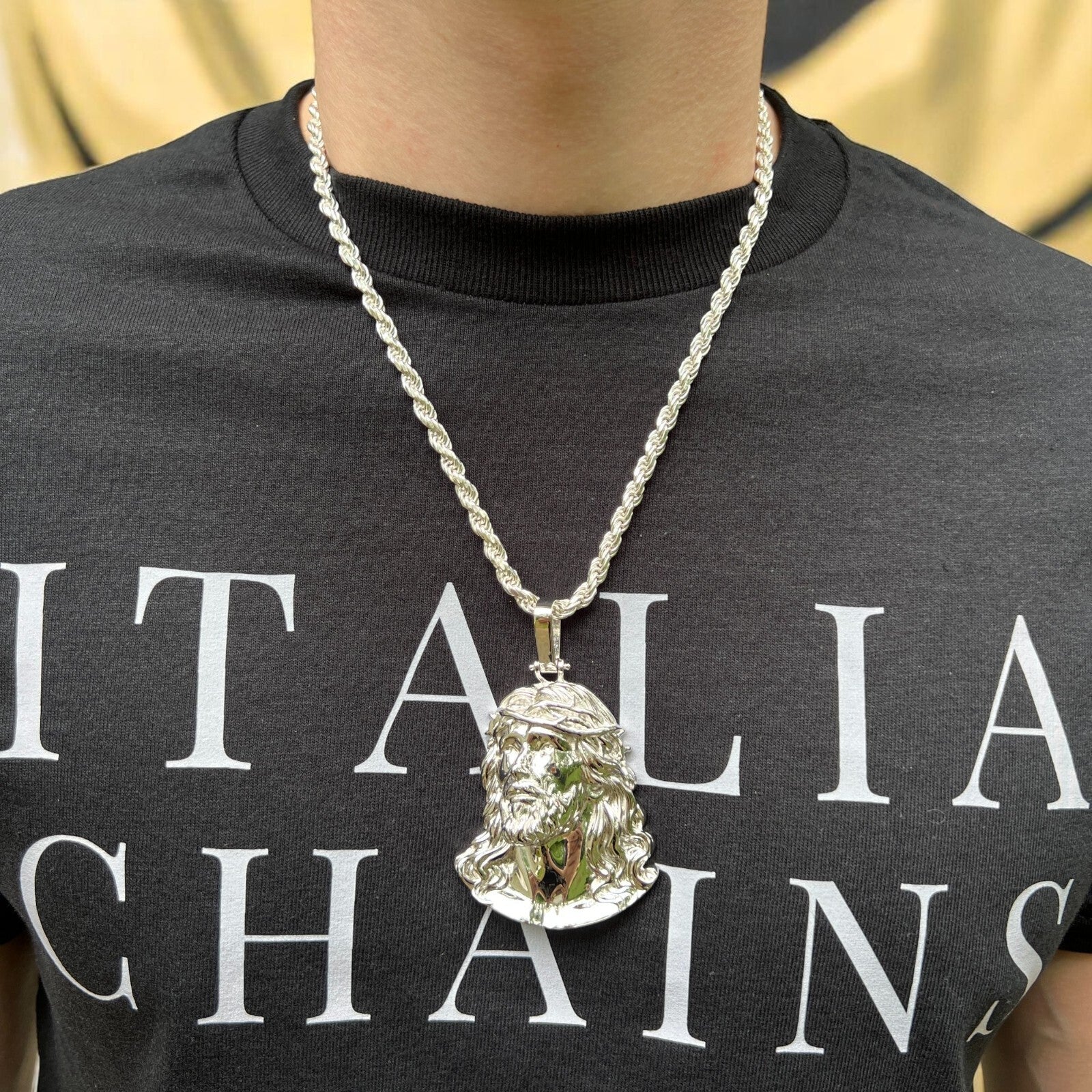 925 Sterling Silver Passion Of The Christ Jesus Piece Pendant - Large - Image 5