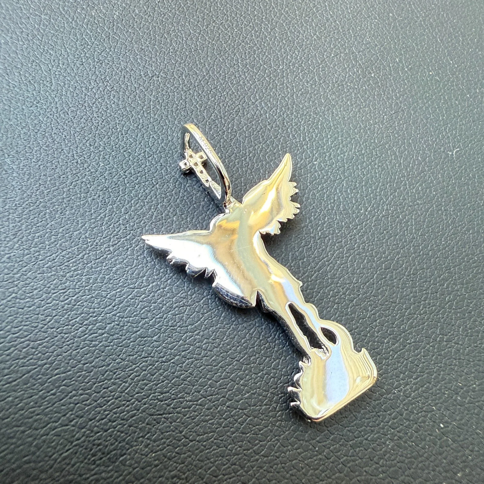 925 Sterling Silver St Michael Pendant With Moissanite - Small - Image 12