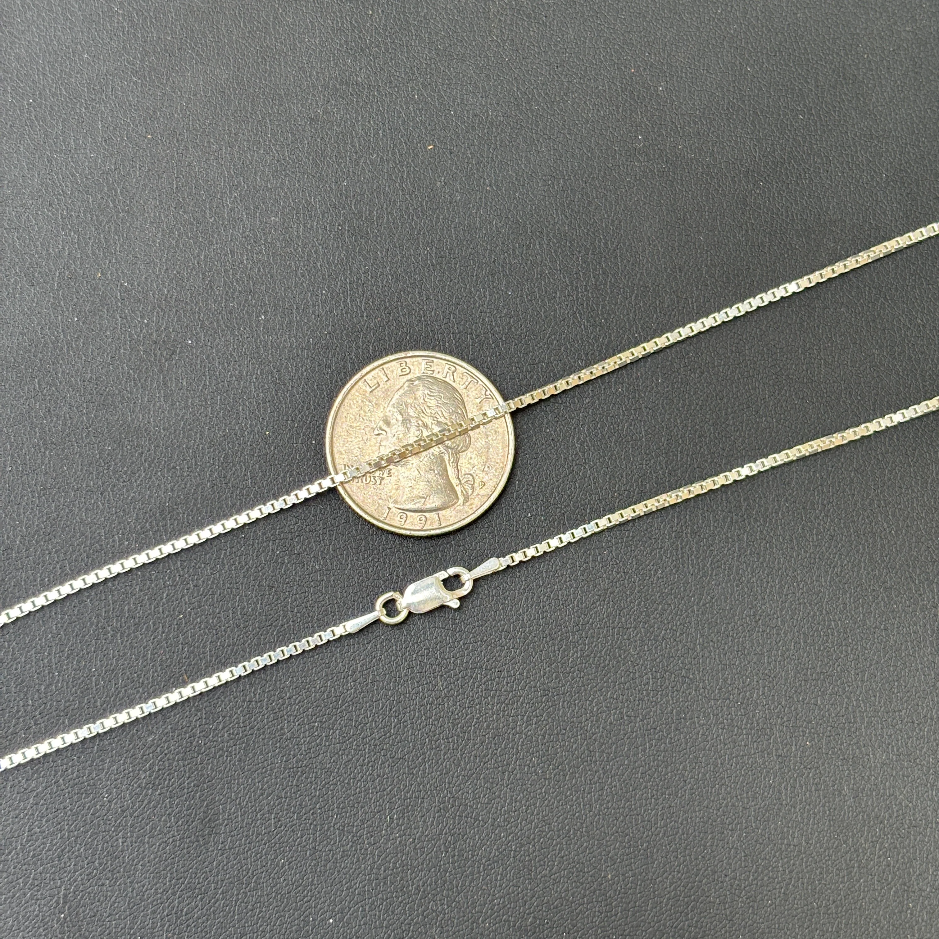 925 Sterling Silver 1.5mm Box Chain Necklace - Image 10