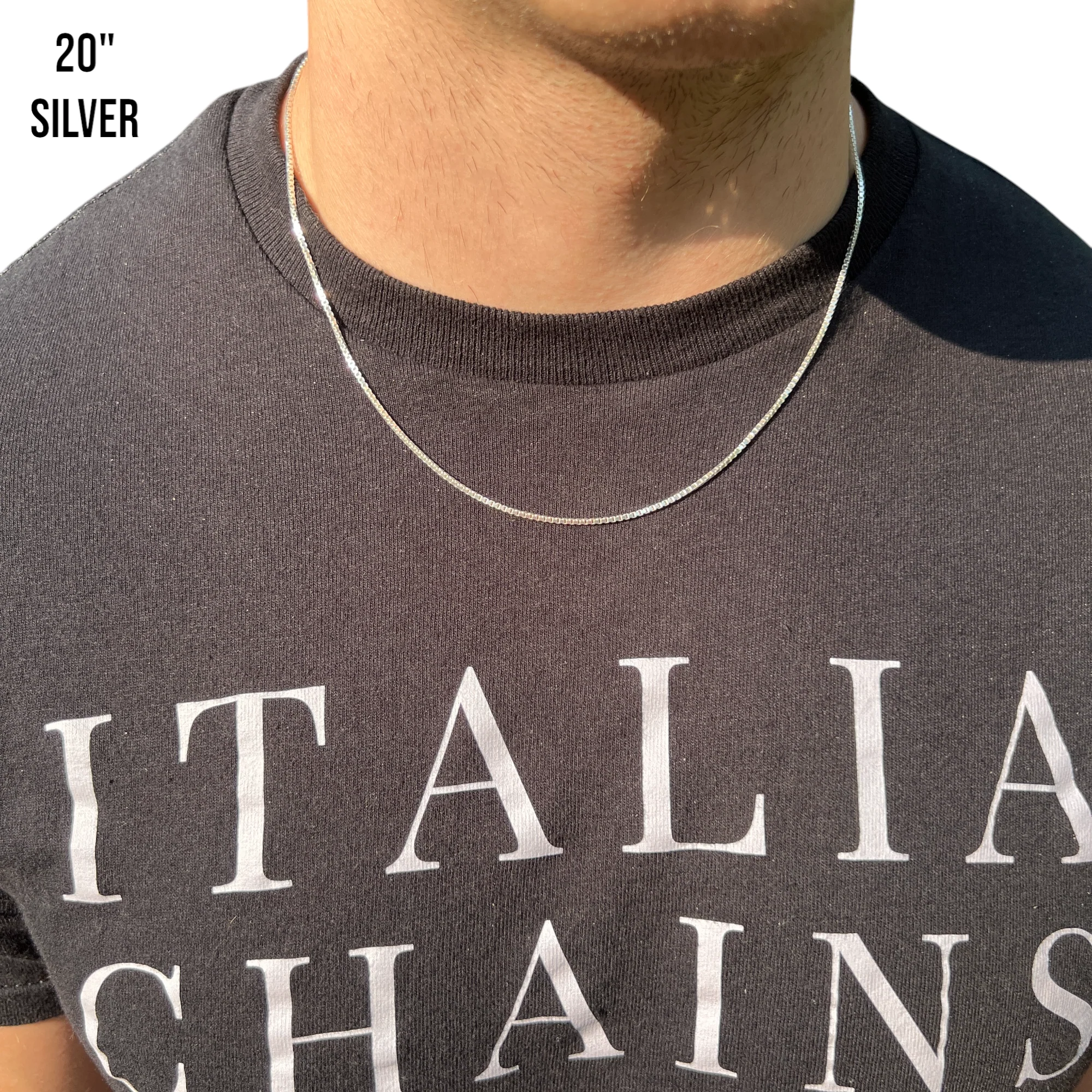 925 Sterling Silver 1.5mm Box Chain Necklace - Image 11